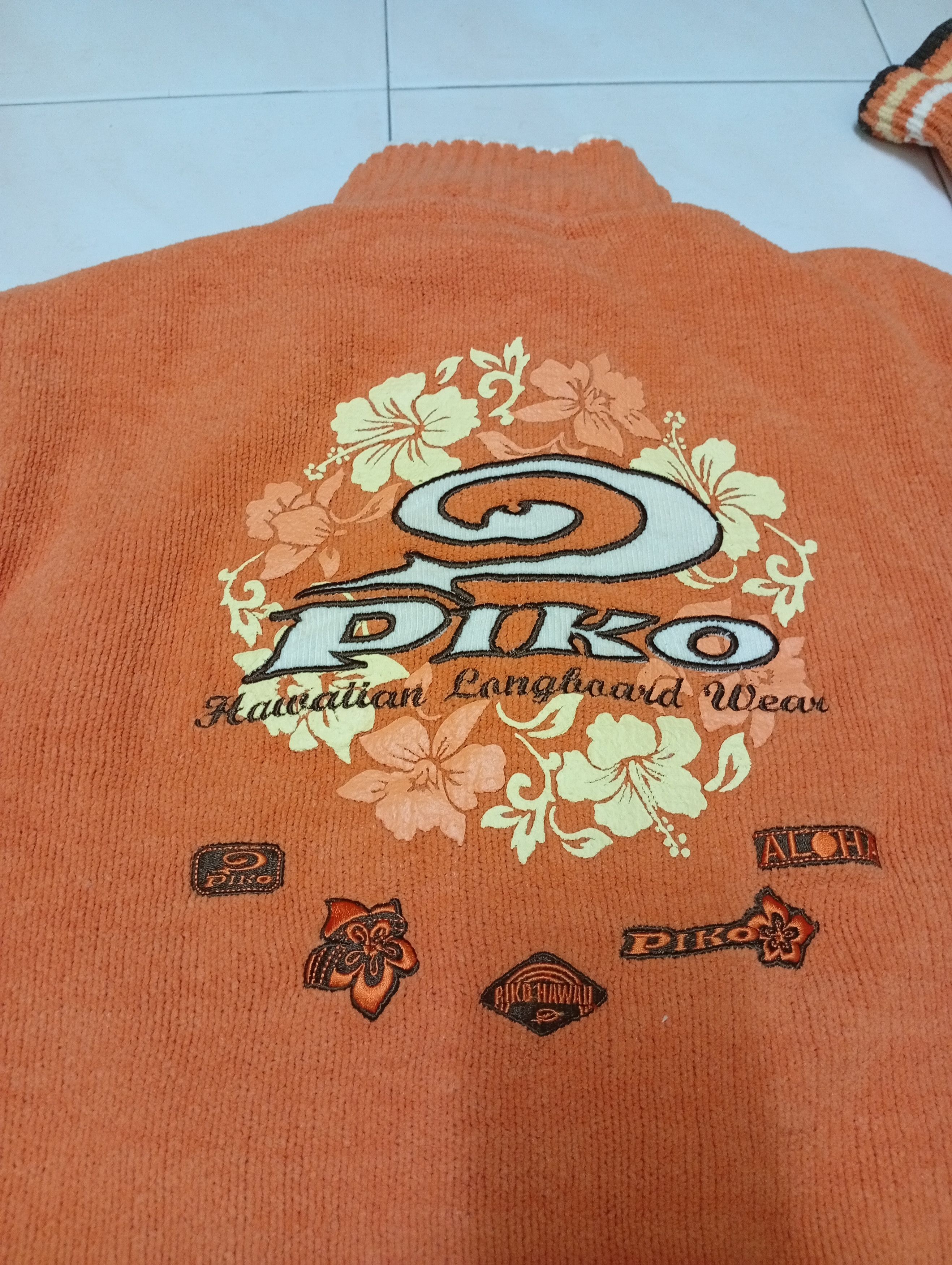 Japanese Brand vintage piko X Hawaiian surf X knitted fleece jacket Size US L / EU 52-54 / 3 - 15 Thumbnail