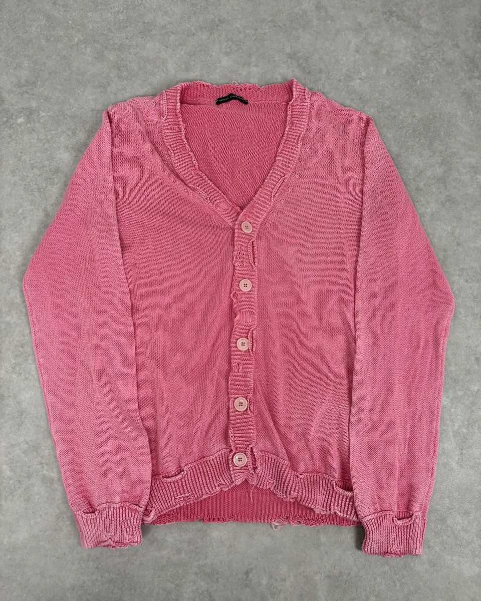 Daniele Alessandrini Daniele Alessandrini Pink Distressed Cardigan Sweater Size US S / EU 44-46 / 1 - 1 Thumbnail