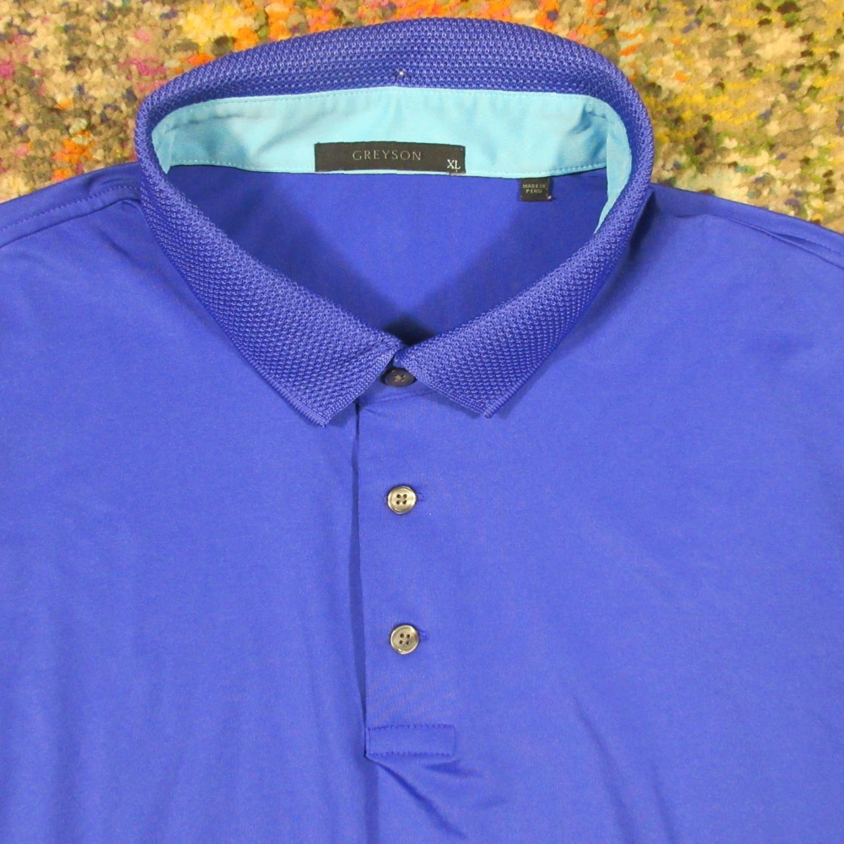 Vintage Greyson Polo Shirt Mens XL Royal Blue Wolf Logo Performance Stretch EUC Size US XL / EU 56 / 4 - 3 Thumbnail