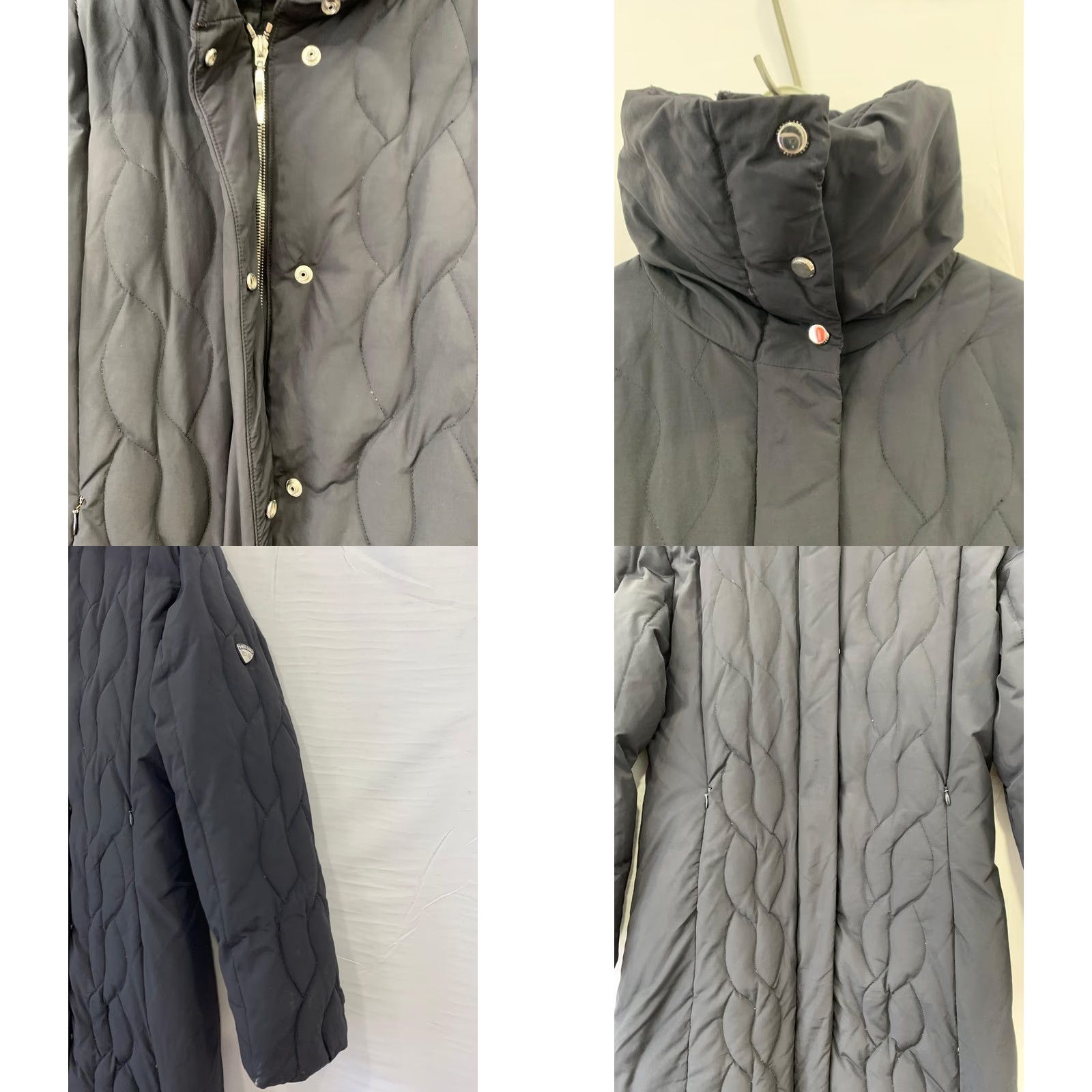 Vintage Post Card Italy Women's Quilted Puffer Coat Long JACKET L Black - Adult XL? (Original size L) Size L / US 10 / IT 46 - 9 Thumbnail