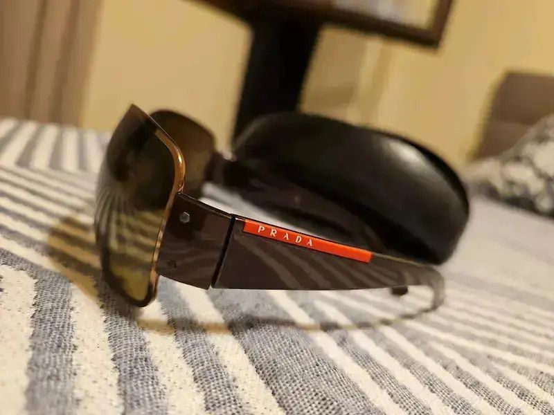 Prada × Vintage PRADA Sunglasses Rimless Sport Symbole Wrap Shield Mask Size ONE SIZE - 2 Thumbnail