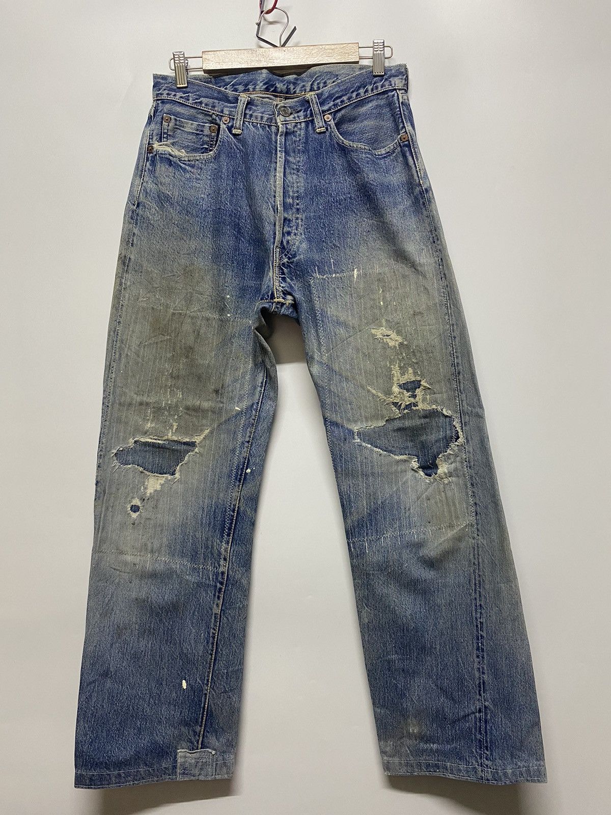 Japanese Brand × Vintage Vintage Ground-Alls Japanese Brand Distressed Denim Jeans Size US 30 / EU 46 - 1 Thumbnail