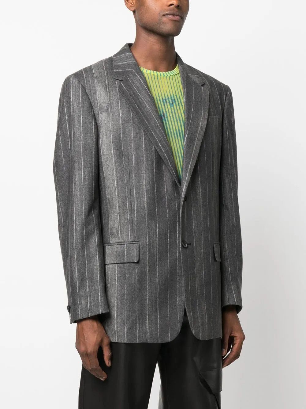 Versace o1y0425 Stripes Blazer in Lead Size US M / EU 48-50 / 2 - 3 Thumbnail