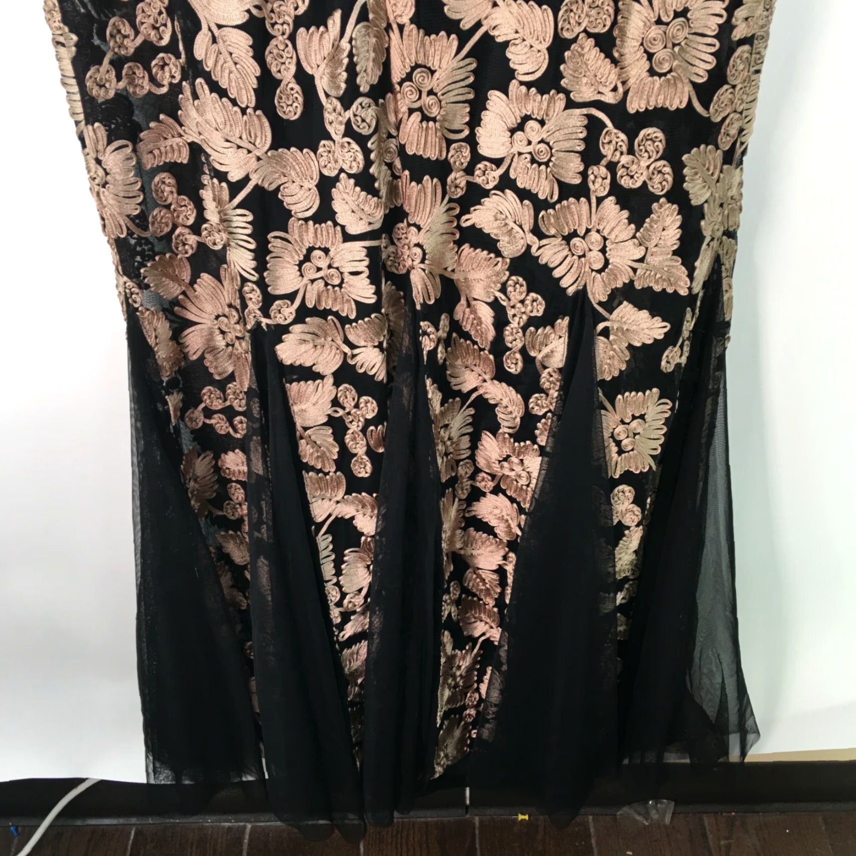 Alex Evenings Alex Evenings Womens Sleeveless Floral Tulle Black Mermaid Gown Dress Size 20 Size 3XL / US 20-22 - 4 Thumbnail
