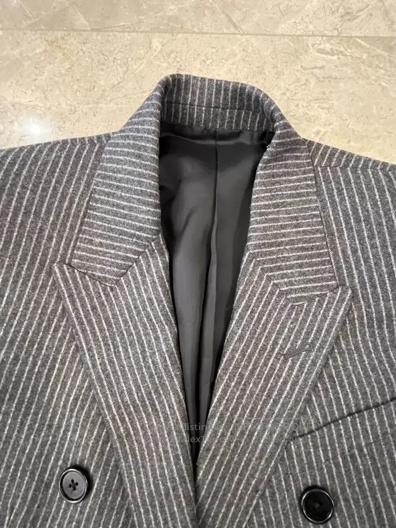 Celine CELINE Grey Striped 100% Pure Wool Blazer Size XS / US 0-2 / IT 36-38 - 5 Thumbnail