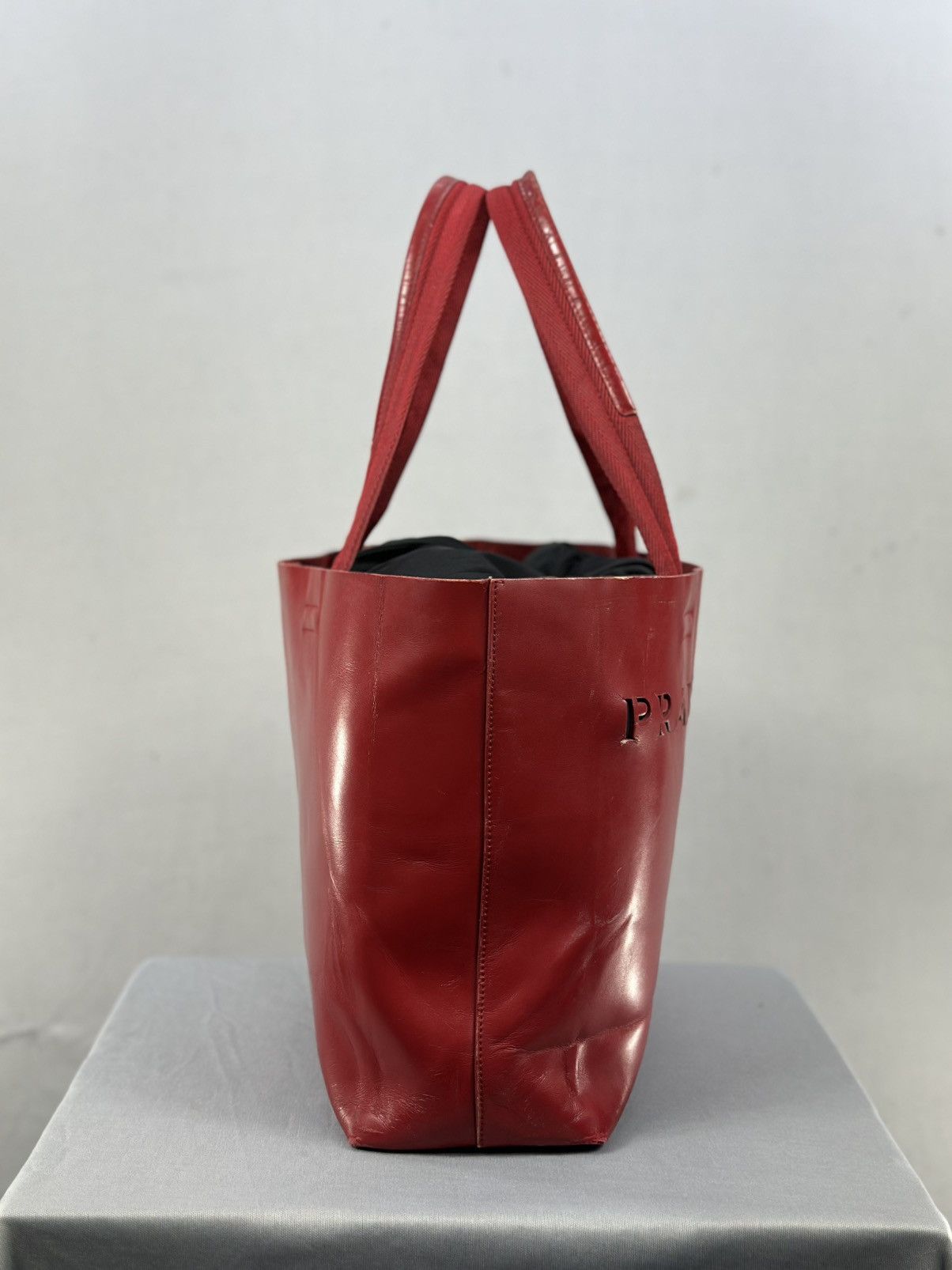 Prada Prada Symbol Red Tote Bag Size ONE SIZE - 3 Thumbnail