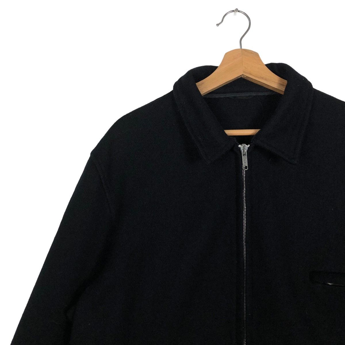 Vintage 🔥Iconic Black - 90’s Biker Wool Jacket Fidelity USA Size US L / EU 52-54 / 3 - 6 Thumbnail