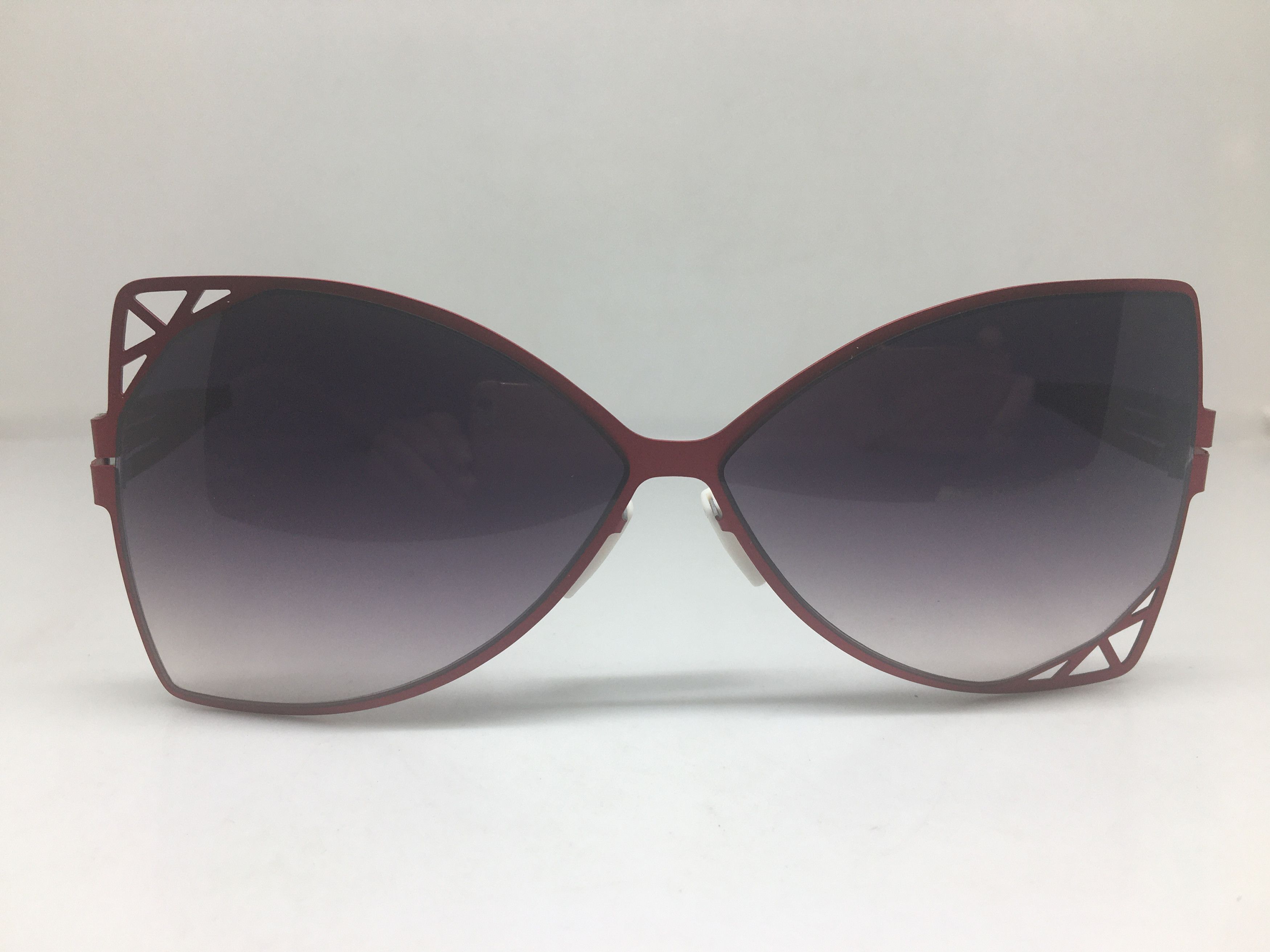 Other Red Alloy AsymmetricCat Eye Sunglasses Frame Diva Size ONE SIZE - 2 Thumbnail