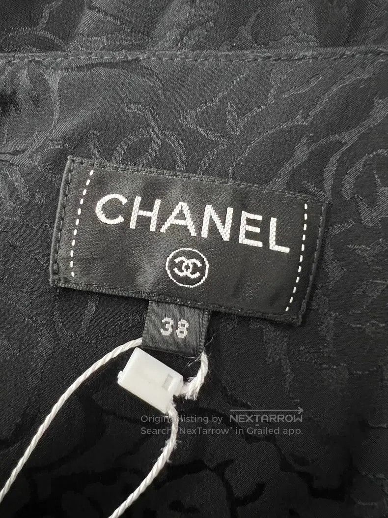 Chanel Chanel Black silk double C dark pattern printed cake skirt Size 25" / US 0 / IT 36 - 3 Thumbnail