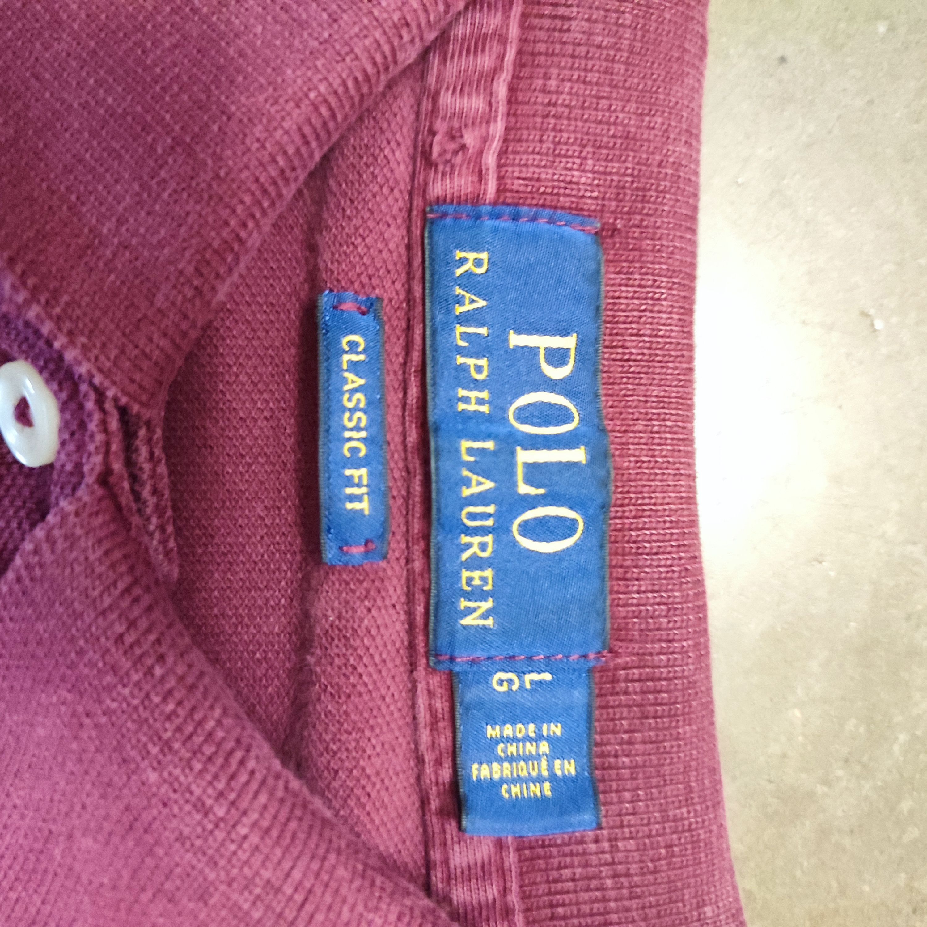 Polo Ralph Lauren Vintage Polo Ralph Lauren Polo Shirt – Burgundy Size US L / EU 52-54 / 3 - 2 Thumbnail