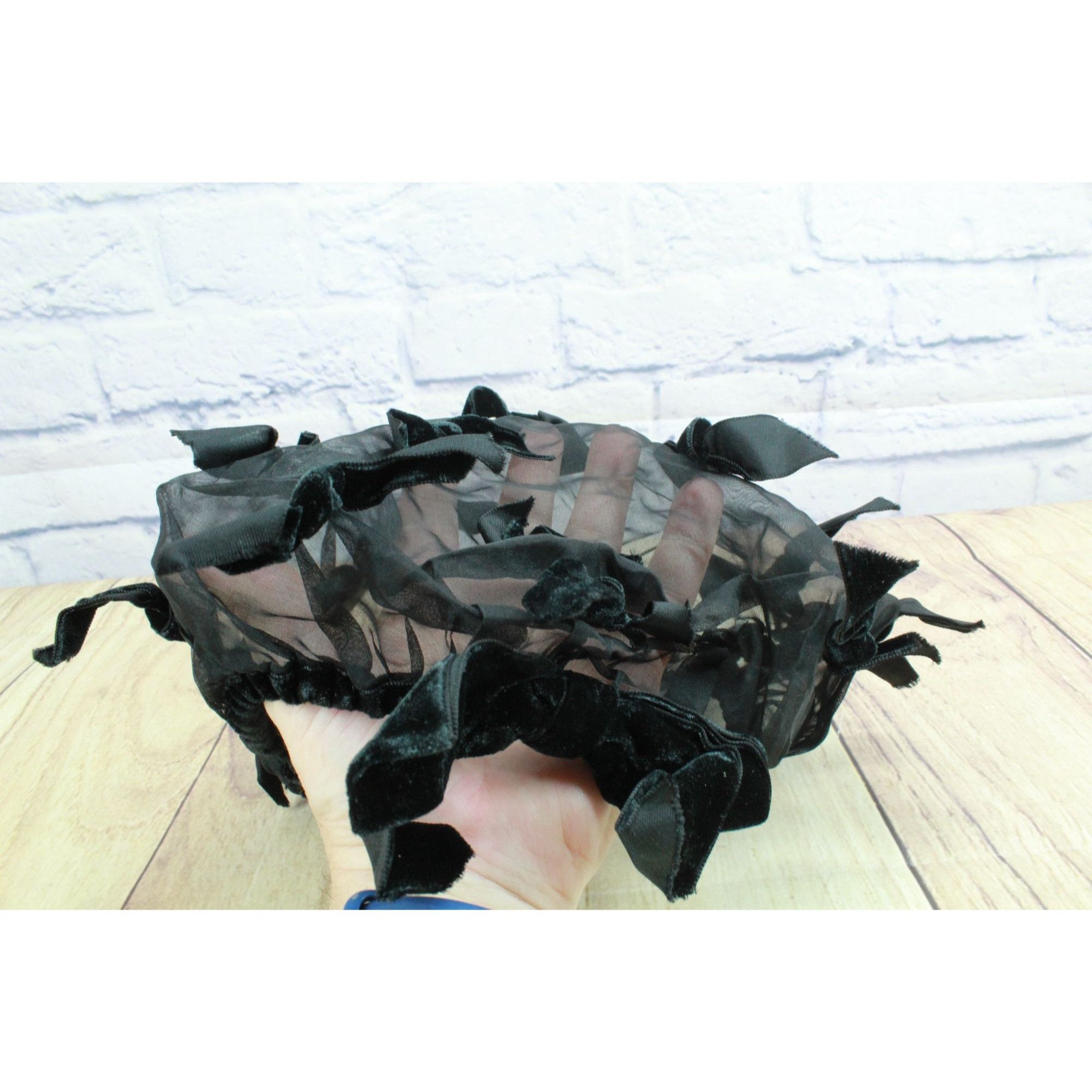Other Vintage 50's Peck & Peck Ribbon Hat Round Velvet Bow Hat Size ONE SIZE - 5 Thumbnail
