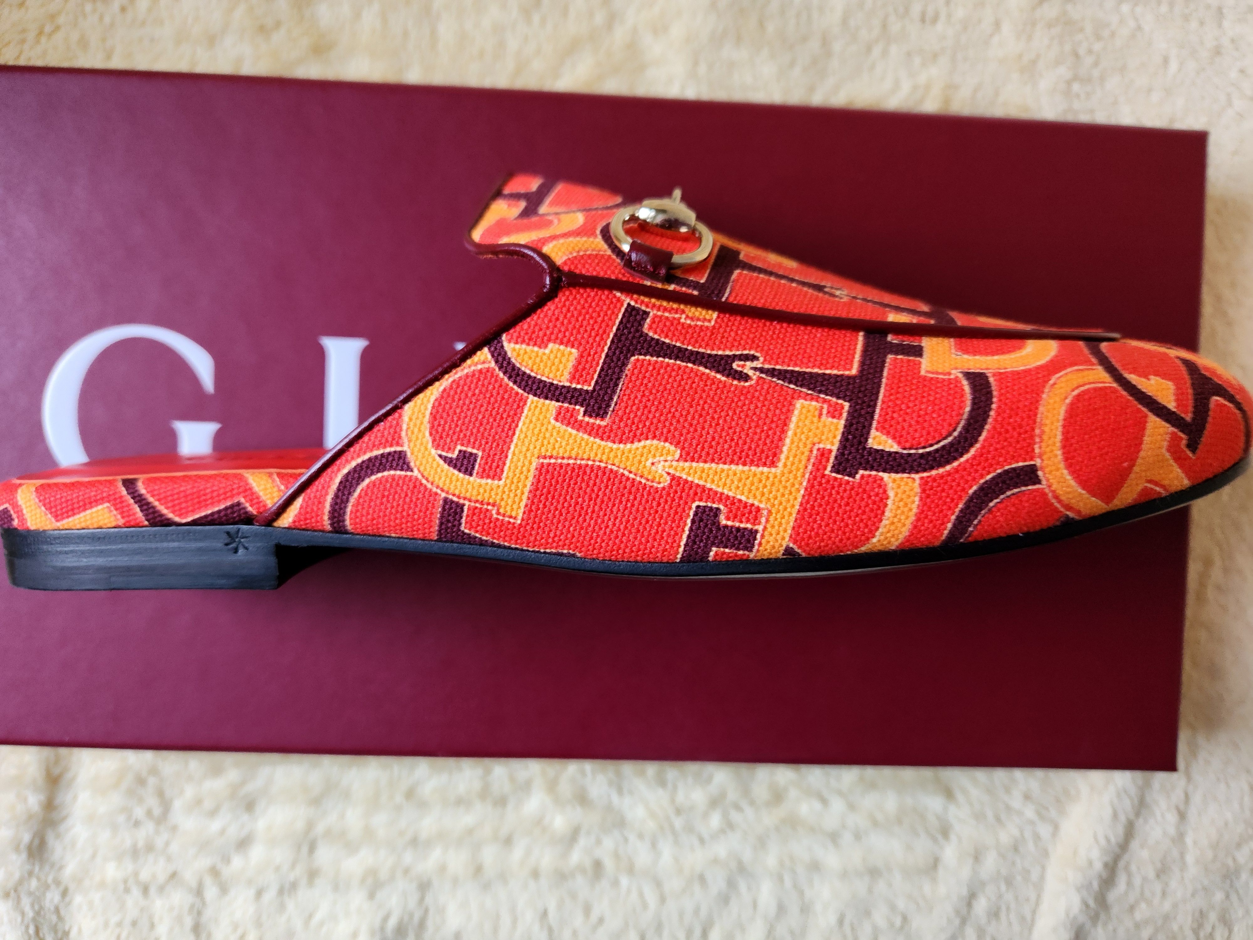 Gucci NIB Gucci Princetown orange leather horsebit mules IT 38 Size US 8 / IT 38 - 4 Thumbnail