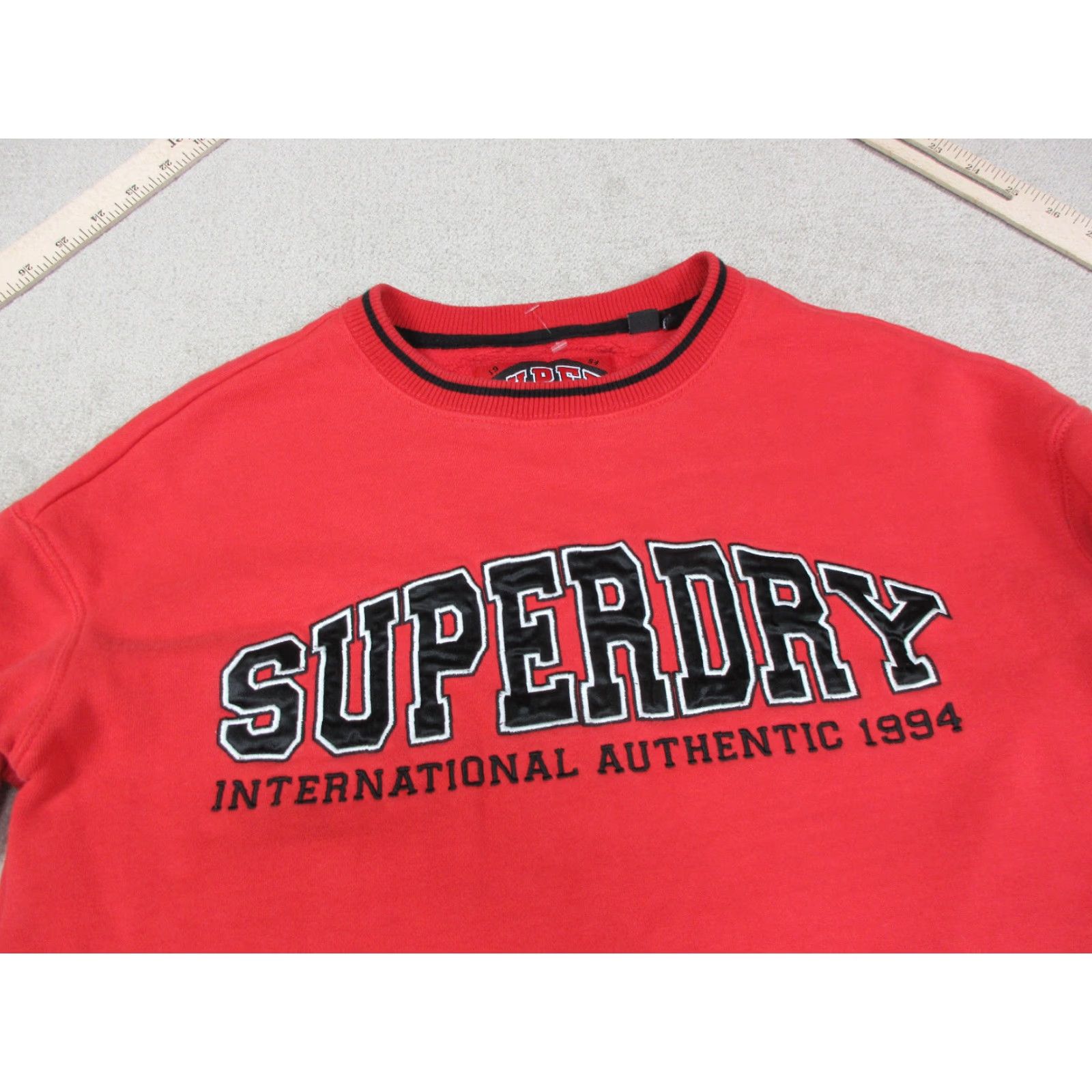 Superdry Superdry Sweatshirt Womens 6 Red Black Long Solid Spellout Casual Pullover Top Size M / US 6-8 / IT 42-44 - 2 Thumbnail
