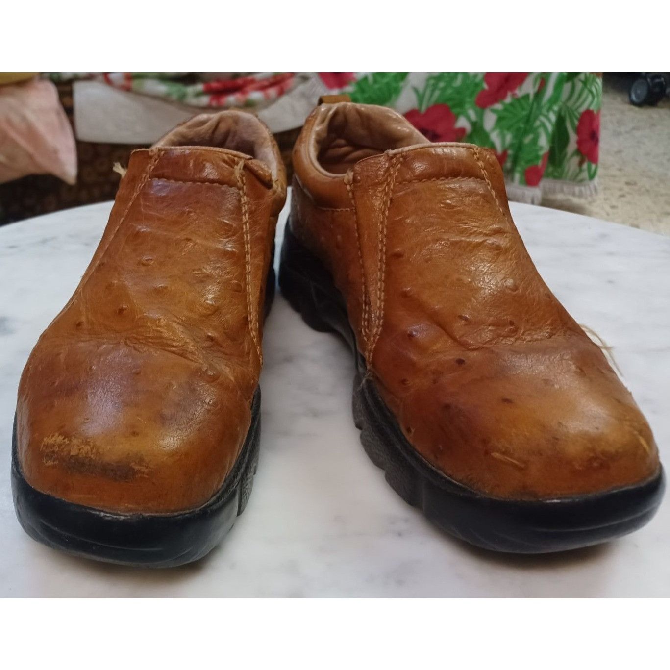 Roper ostrich slip on shoes deals