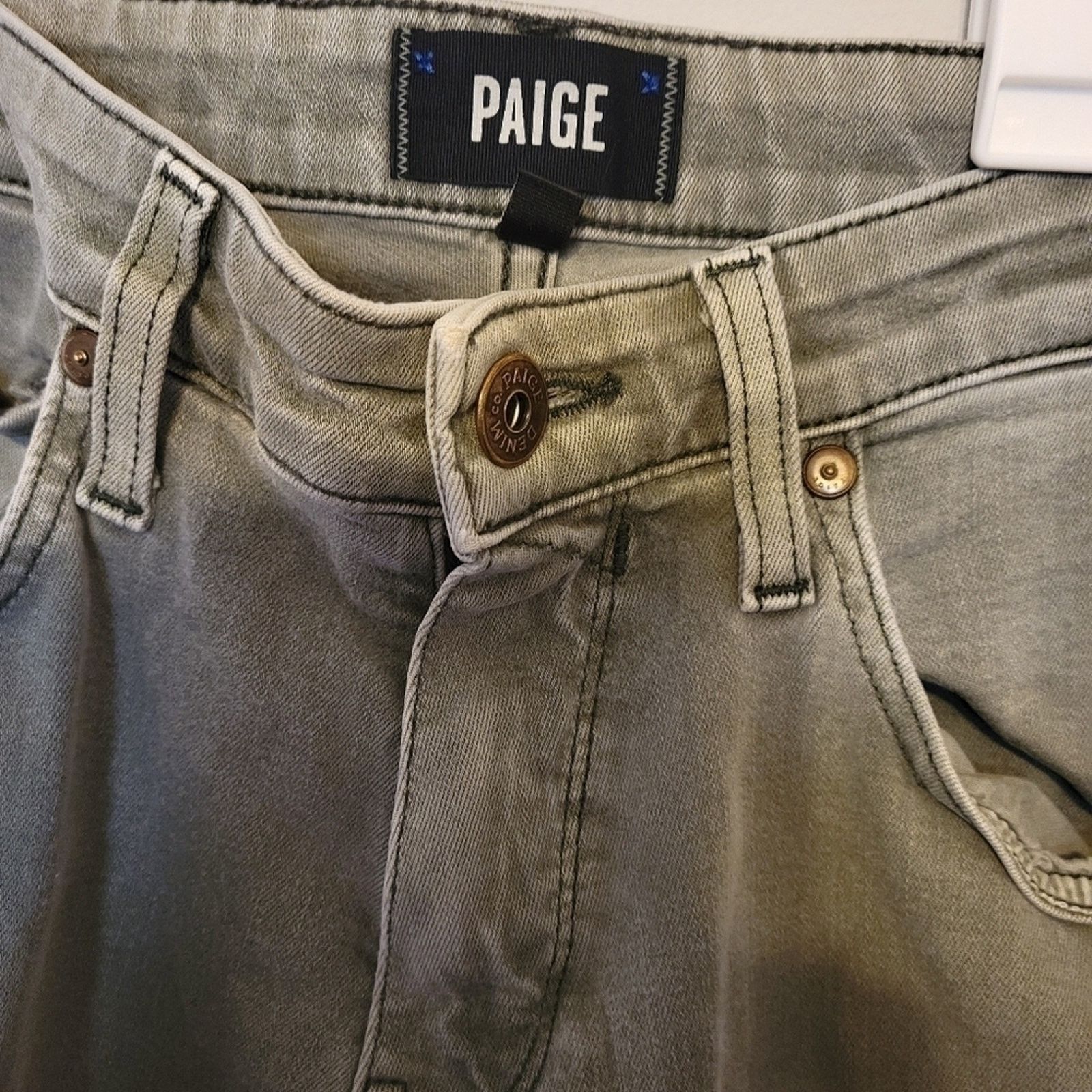 Paige Paige Federal Straight Leg Jeans Green, Classic Fit, Size 29 Size 29" - 4 Thumbnail