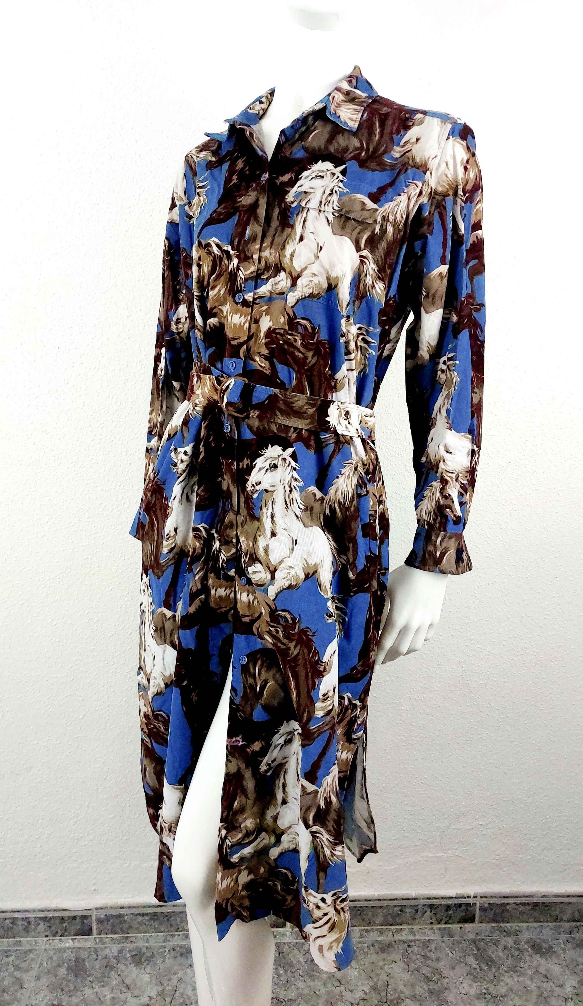 Kenzo KENZO Women's Chevaux Horse Cowboy Denim Tunc Dress Size M / US 6-8 / IT 42-44 - 4 Thumbnail