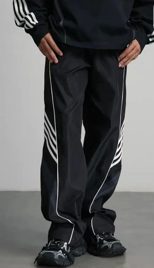 Jean Retro side striped casual straight sports trousers Size US 32 / EU 48 - 5 Thumbnail