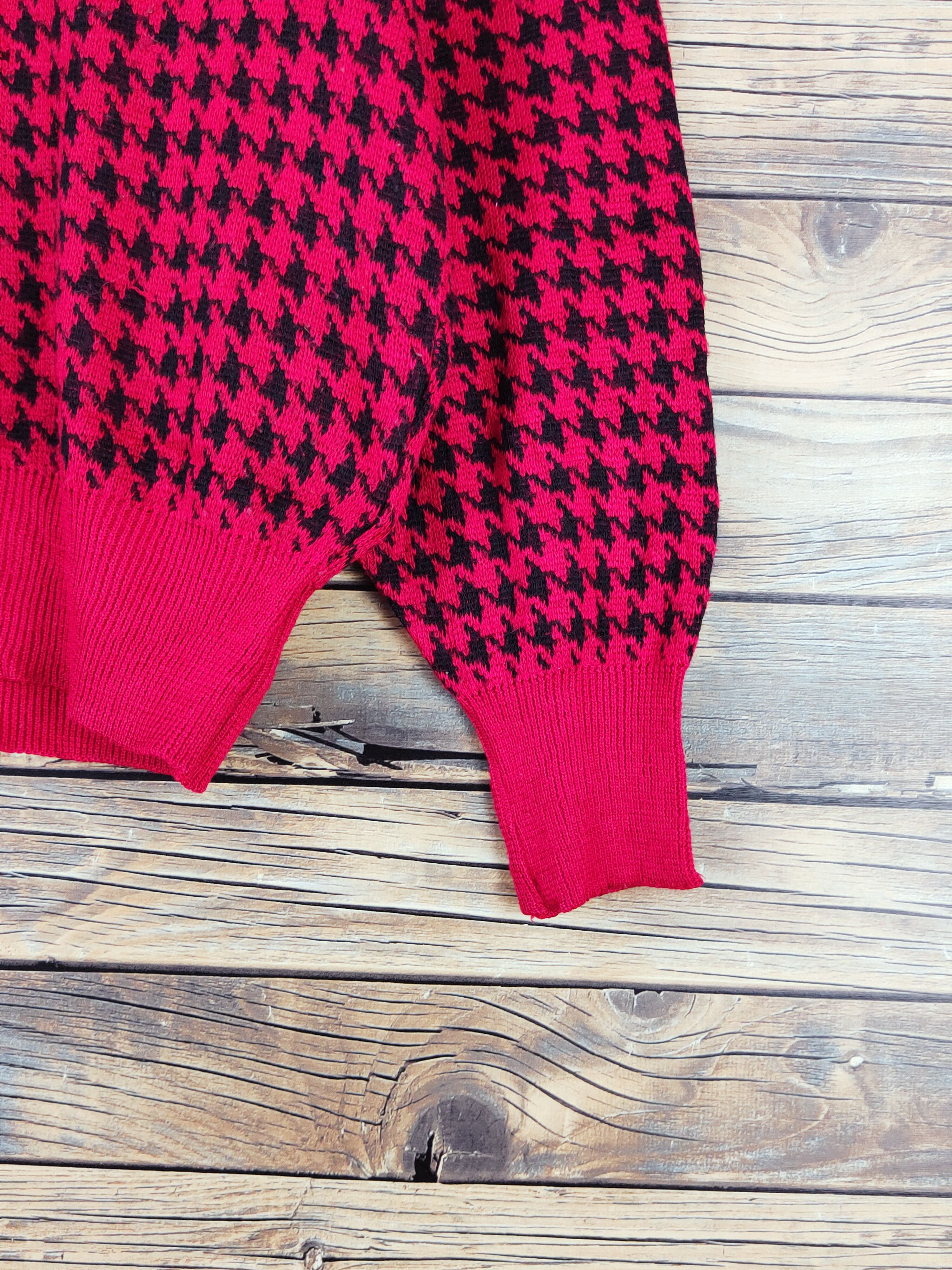 Homespun Knitwear × Japanese Brand × Vintage Patria Soeur Red Black Knitwear Sweatshirts #W1001 Size S / US 4 / IT 40 - 6 Thumbnail