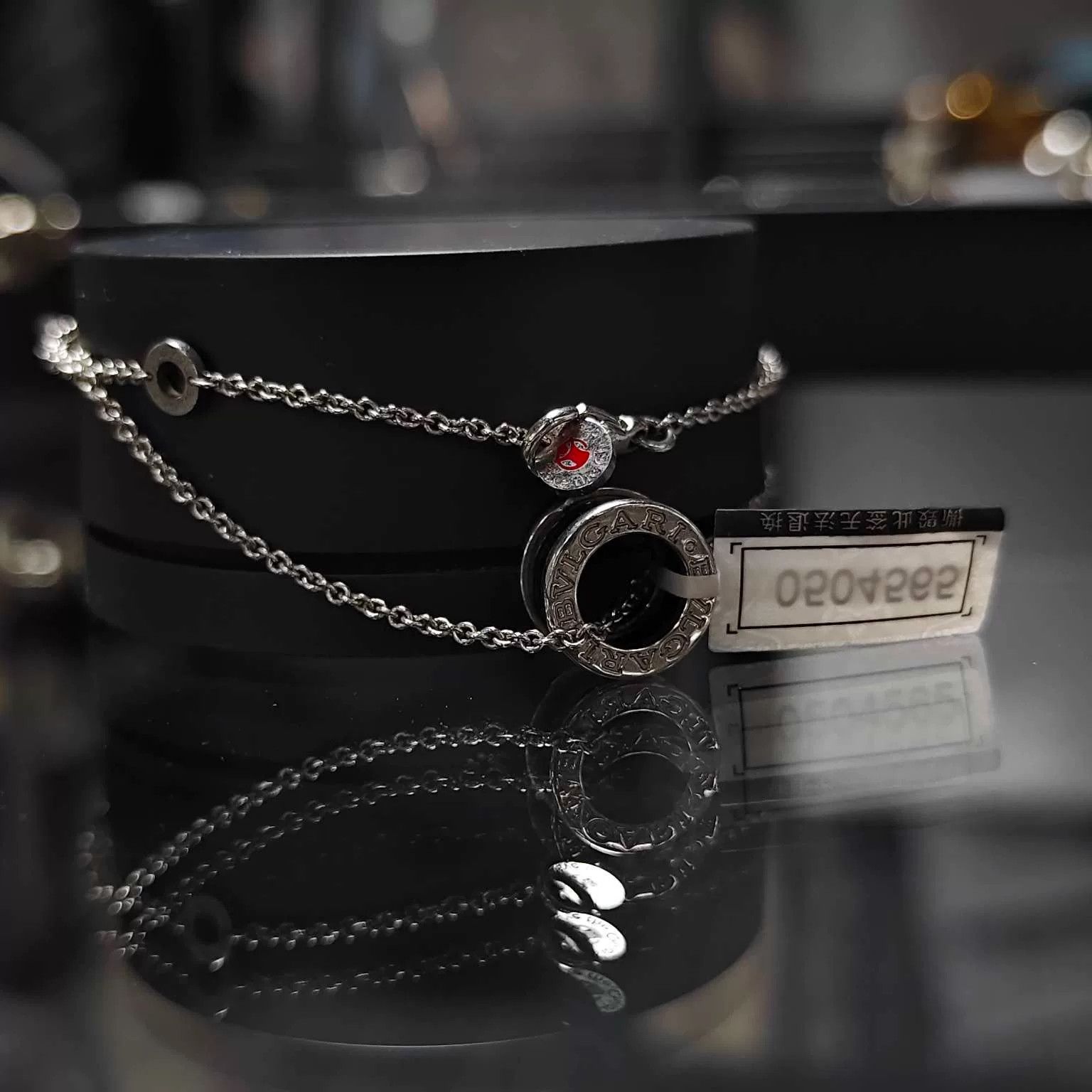 Bvlgari Bvlgari Charity Silver Black Ceramic Necklace Size ONE SIZE - 1 Thumbnail