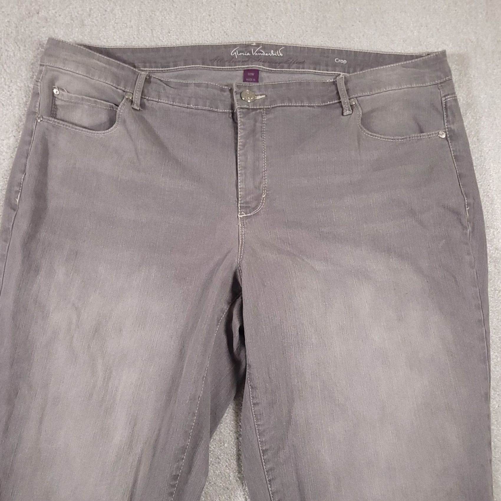 Gloria Vanderbilt Gloria Vanderbilt All Around Slimming Effect Crop Jeans Women's 18W Gray Stretch Denim Cropped 27 In Inseam Womens Size 40" / US 18 - 3 Thumbnail