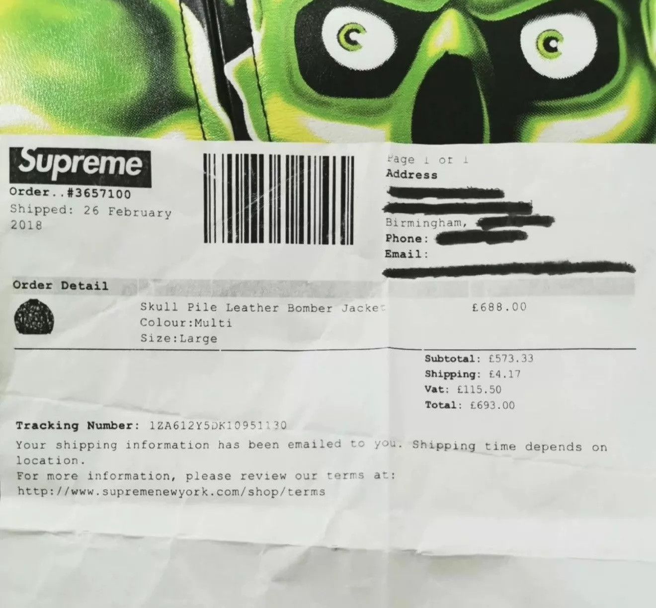 Supreme Supreme Glow-in-the-Dark Skull Leather Jacket L New Size US L / EU 52-54 / 3 - 5 Thumbnail