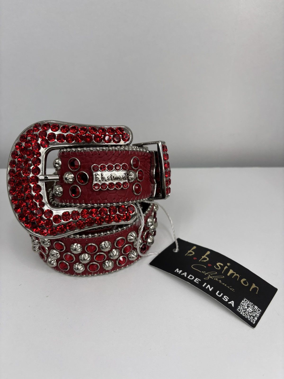 B.B. Simon BB Simon Belt 2617 Lavasan Red 100% Authentic Size 36 Size 36 - 1 Thumbnail