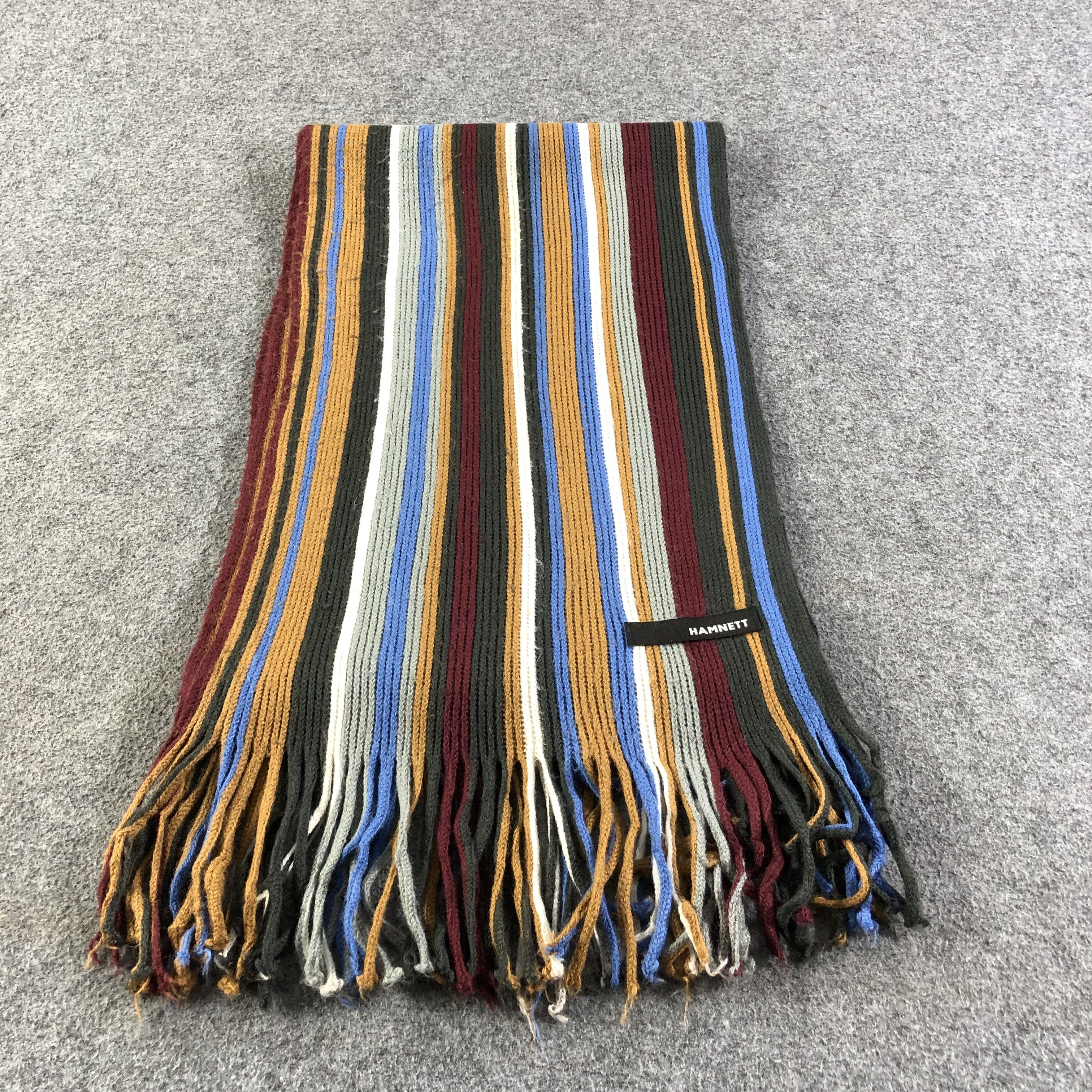 Katharine Hamnett London Hamnett Striped Knit Scarf Muffler Neck Wrap V1217 Size ONE SIZE - 2 Thumbnail