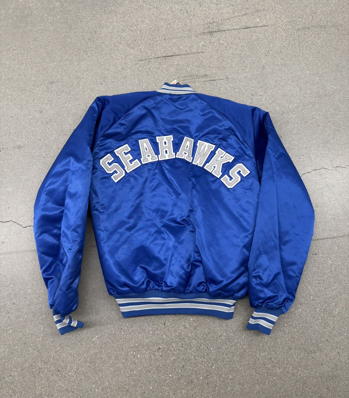 Chalk Line Vintage 90s Chalk Line Seattle Seahawks Satin Bomber Jacket Size US L / EU 52-54 / 3 - 7 Thumbnail