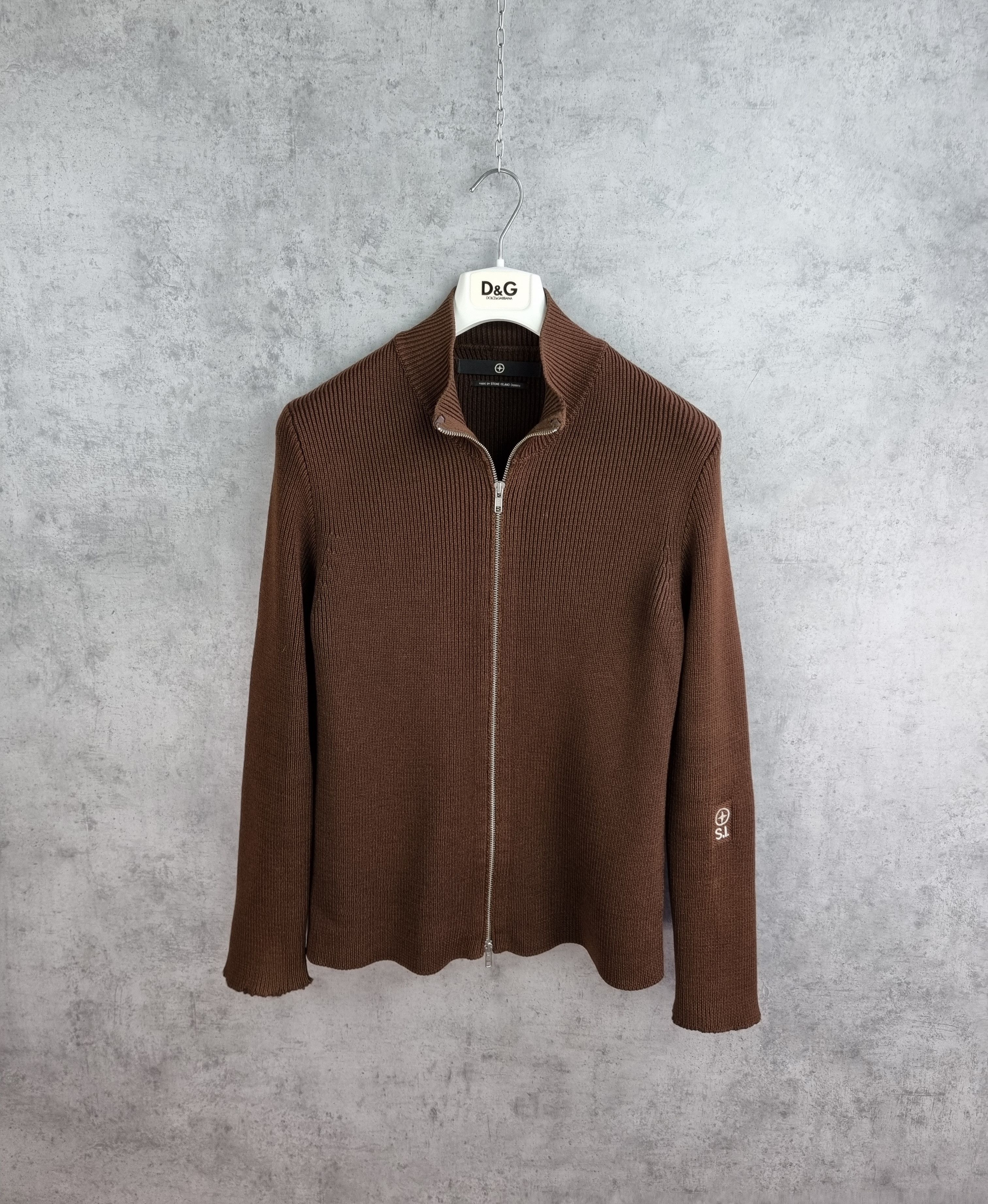 Stone Island × Vintage ss07 Archive Washed Embroidery Zip Sweater