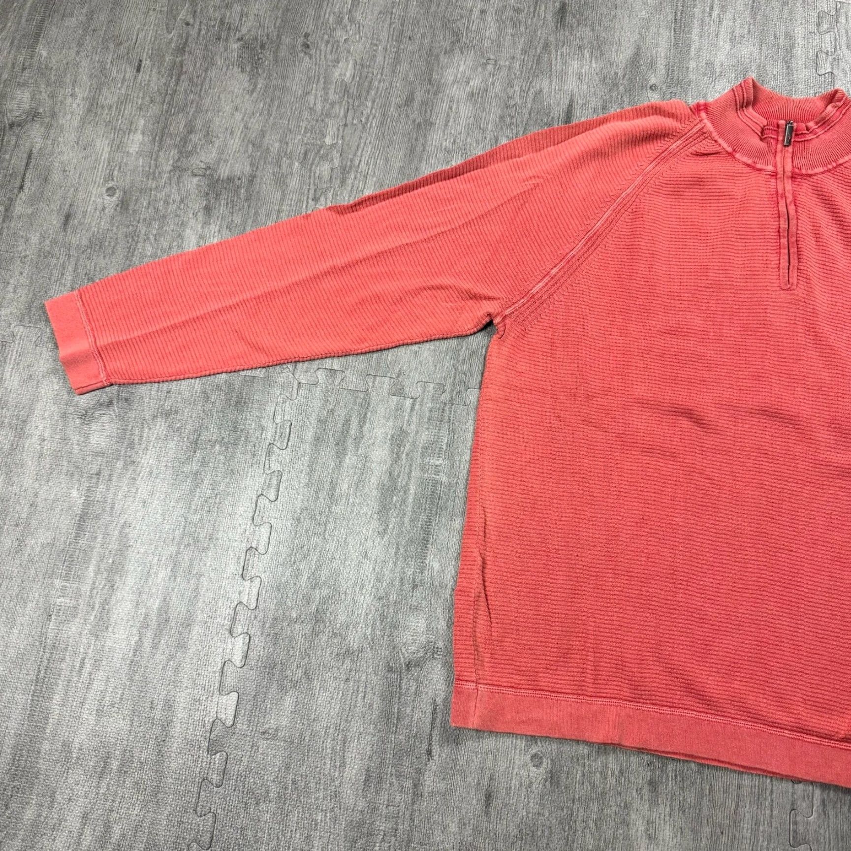 Tommy Bahama TOMMY BAHAMA PULLOVER 2XL MENS PINK 1/4 ZIP SWEATER DISTRESSED GOLF 90s Size US XXL / EU 58 / 5 - 5 Thumbnail