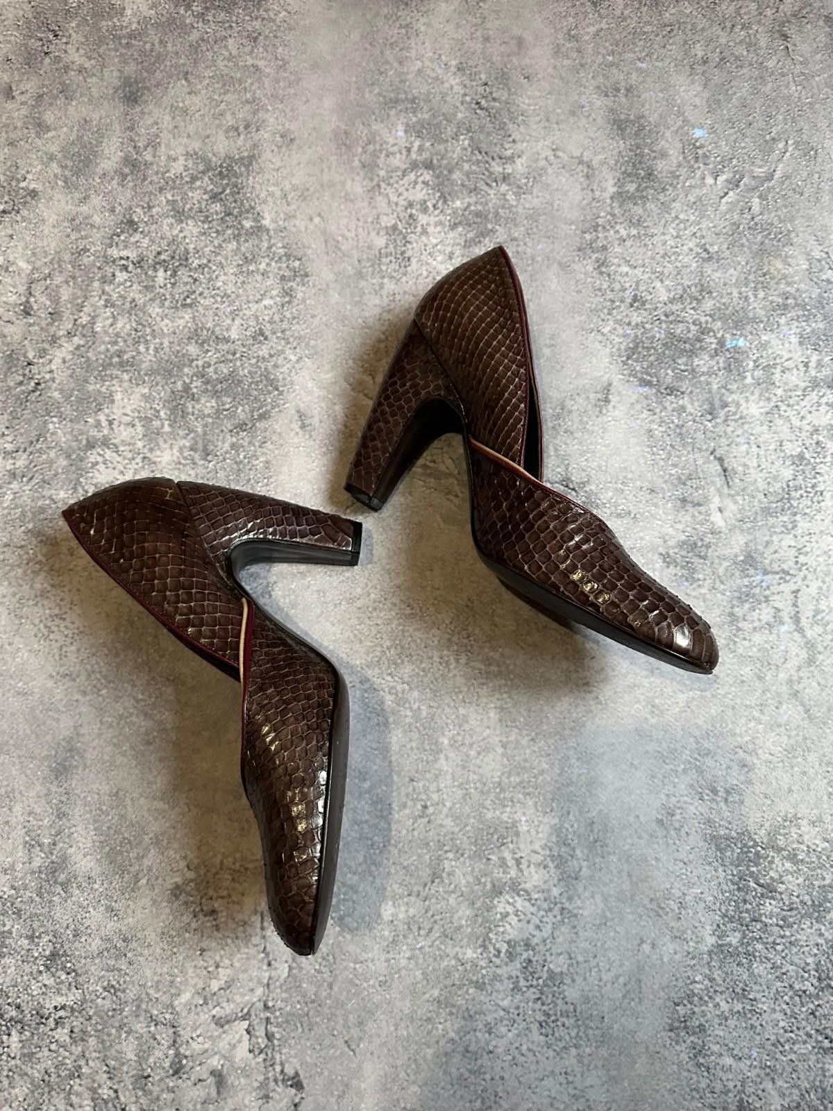 Miu Miu Miu Miu Leather Brown Chunky High Heel 7 Peep Toe EUR 37.5 Size US 7 / IT 37 - 6 Thumbnail