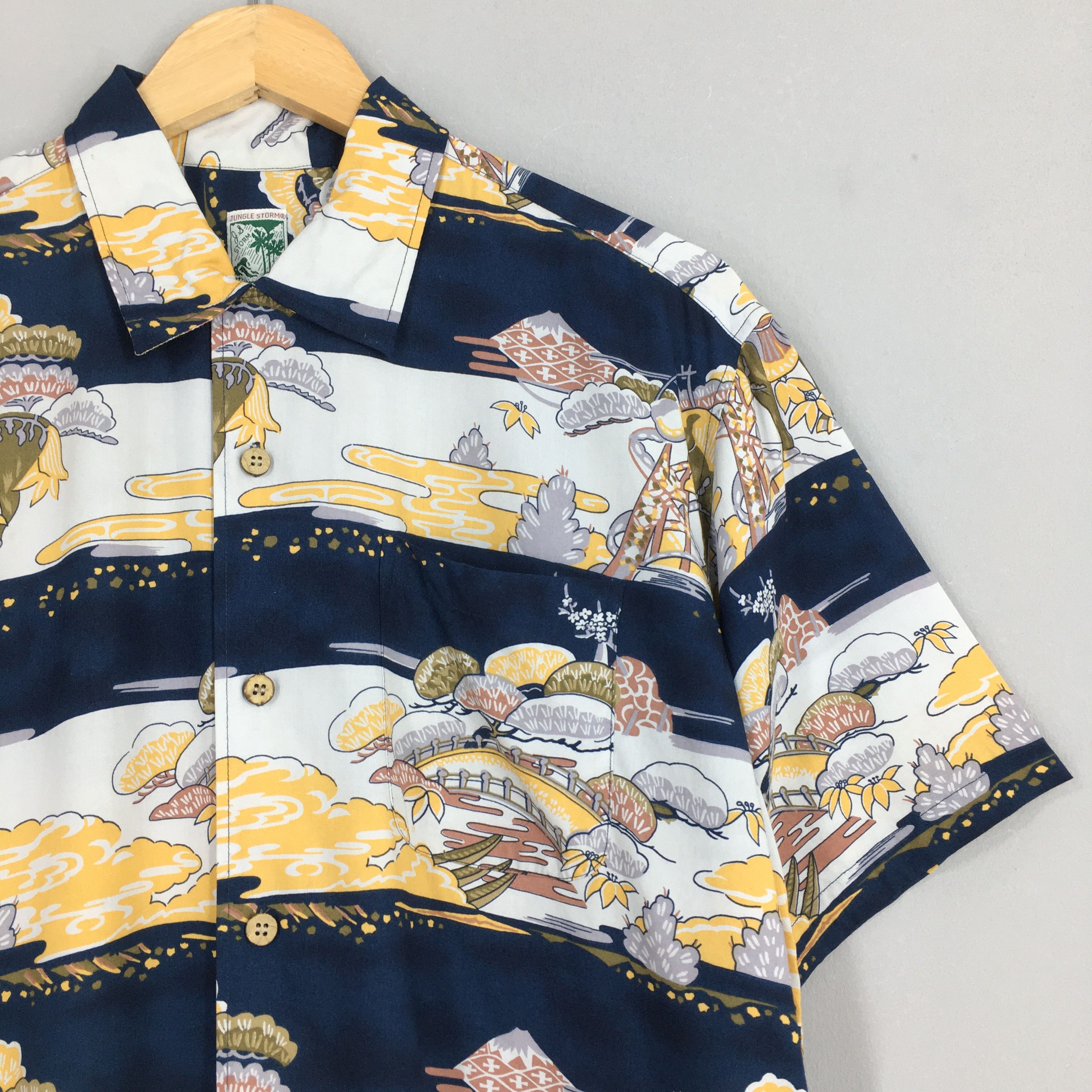Life's a Beach Vintage Hawaiian Aloha Japanese Couture Sakura Shirt Medium Size US M / EU 48-50 / 2 - 2 Thumbnail