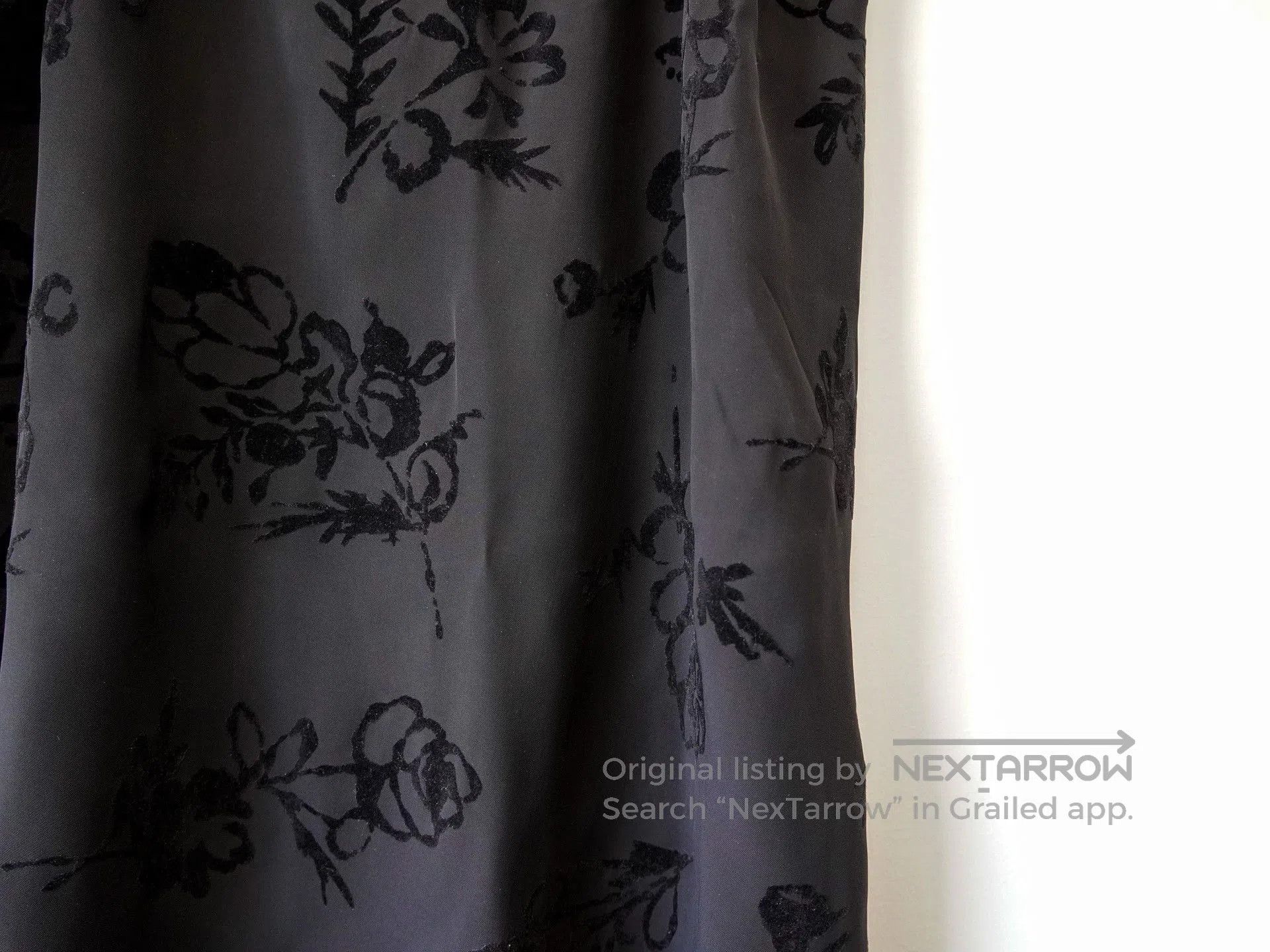 Yohji Yamamoto Yohji Yamamoto 1997SS Velvet Floral Skirt. Size 35" - 6 Thumbnail