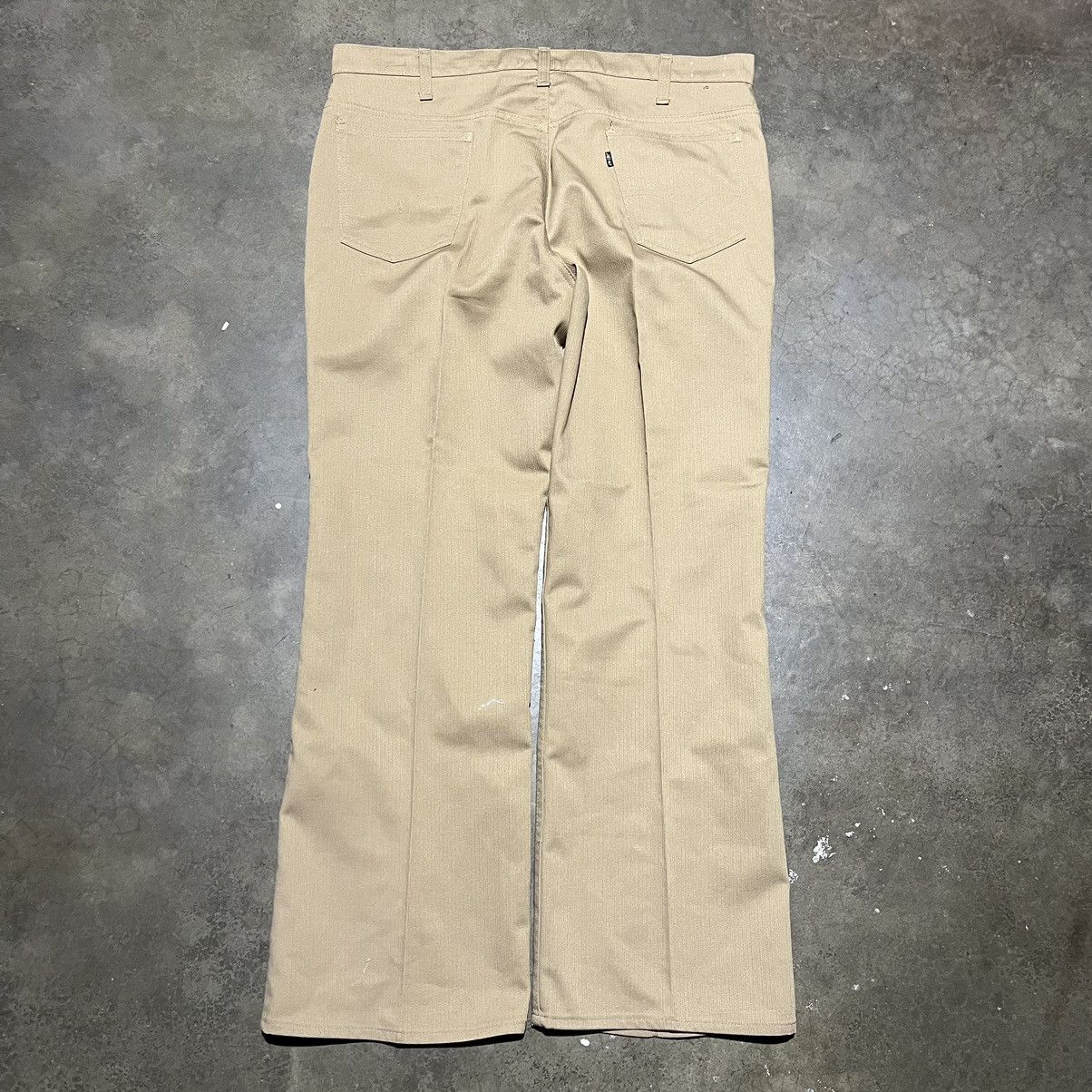 Levi's × Vintage Vintage 70s Levi’s 517 Tan Sta-Prest Flared Pants 38x30 Size US 38 / EU 54 - 3 Thumbnail