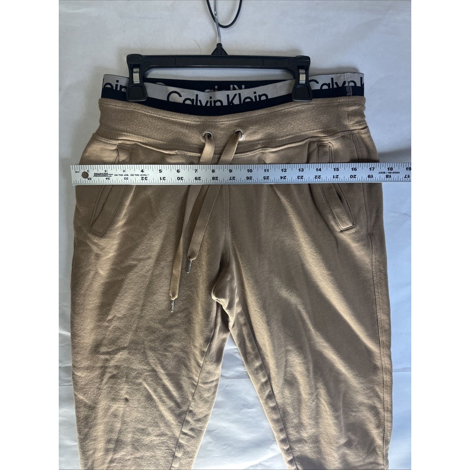 Calvin Klein Calvin Klein Performance Sweatpants Small, Beige, Fleece, Size 25" / US 0 / IT 36 - 10 Thumbnail