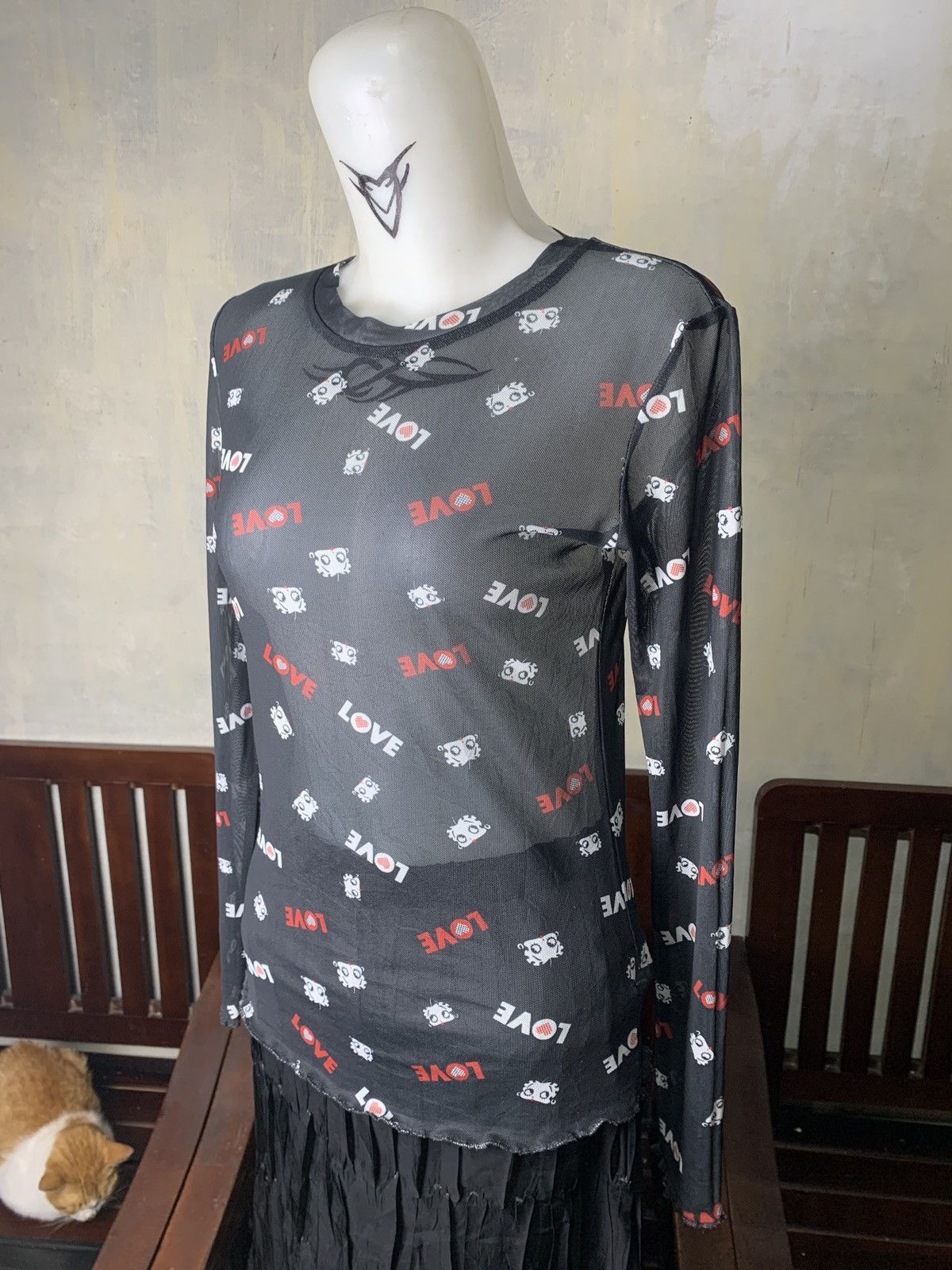 Cartoon Network 2020 Betty Boop Monogram Cute Graphiv Longsleeve Mesh Top Size S / US 4 / IT 40 - 2 Thumbnail