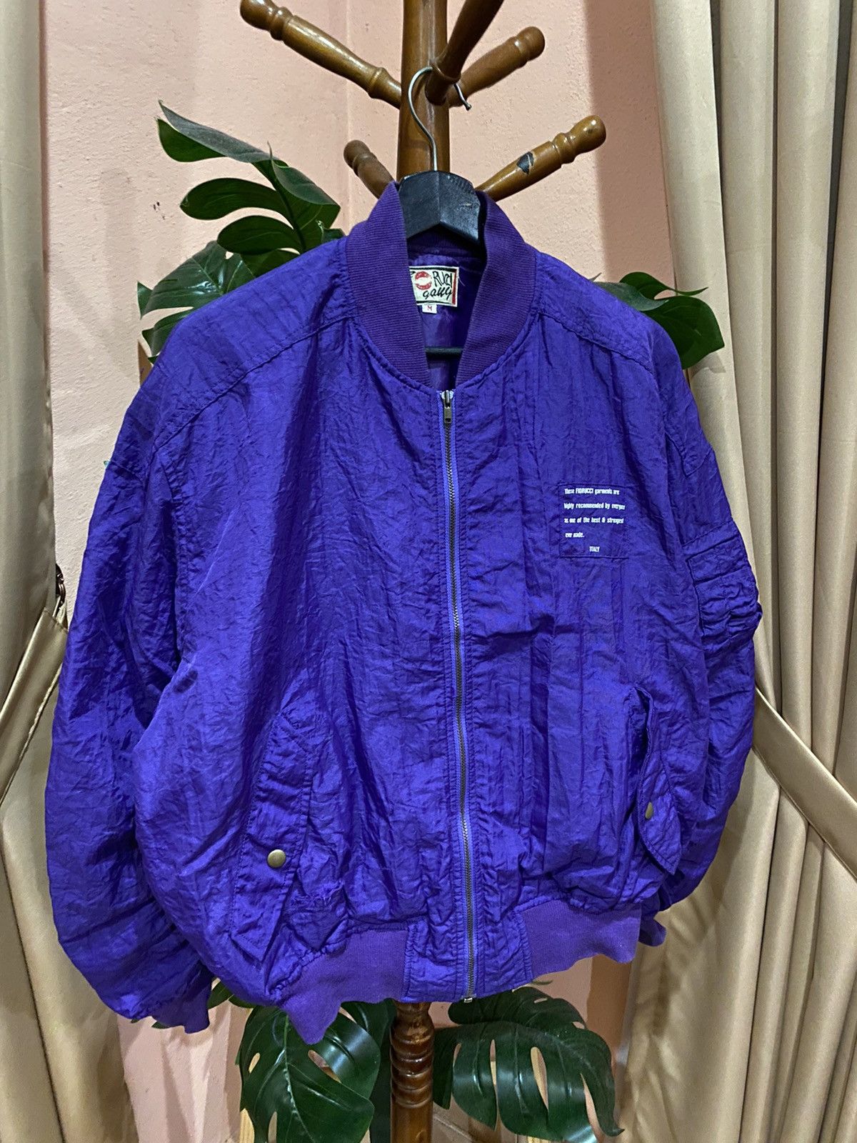 Fiorucci Fiorucci Vintage Purple Nylon Bomber Jacket Italian Style Size US M / EU 48-50 / 2 - 4 Thumbnail