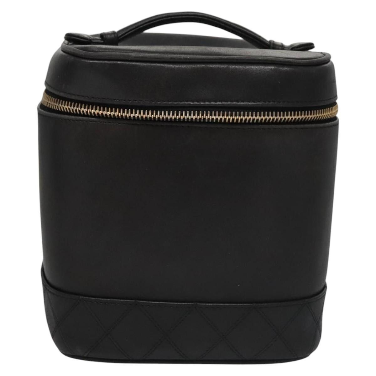 Chanel Vanity Black Leather Handbag (Pre-Owned) Size ONE SIZE - 1 Thumbnail