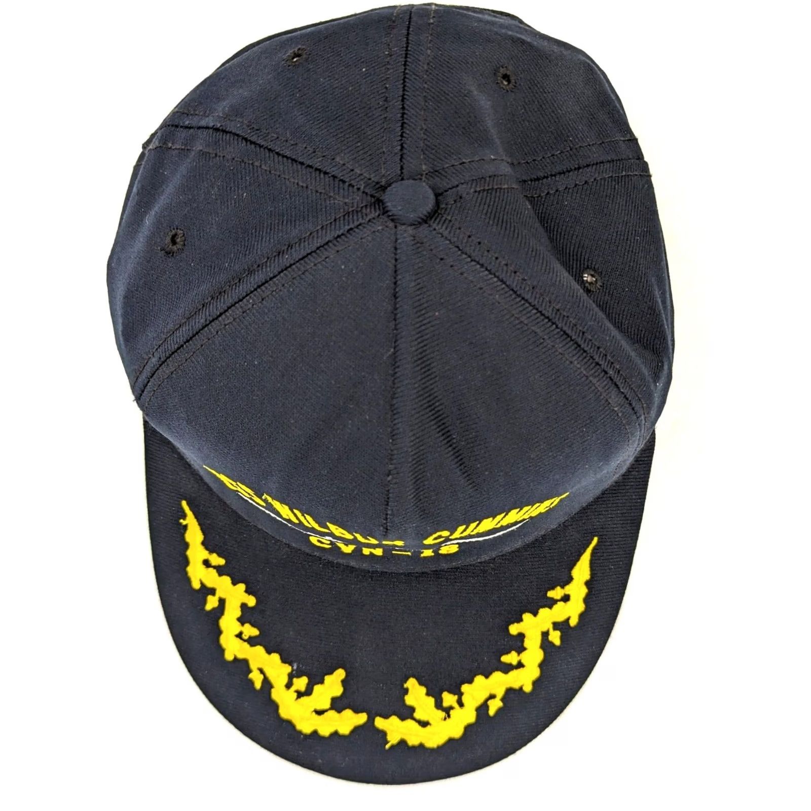 Vintage VINTAGE USA Made Hat Navy Snapback Blue US Navy USS Wilbur Cummins CVN-18 Cap Mens One Size Adjustable Embroidered Military Cap Size ONE SIZE - 5 Thumbnail