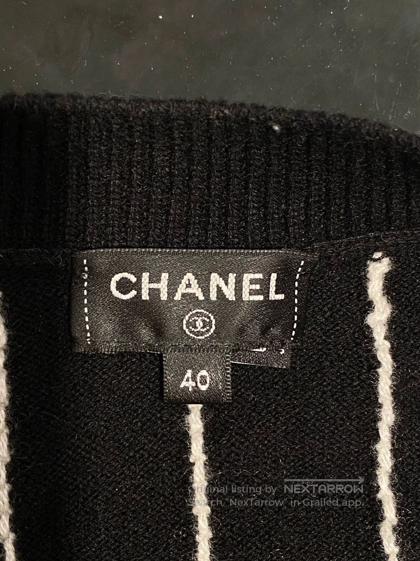 Chanel Chanel 2023 Black Stripe Cashmere Sweater. Size US L / EU 52-54 / 3 - 3 Thumbnail