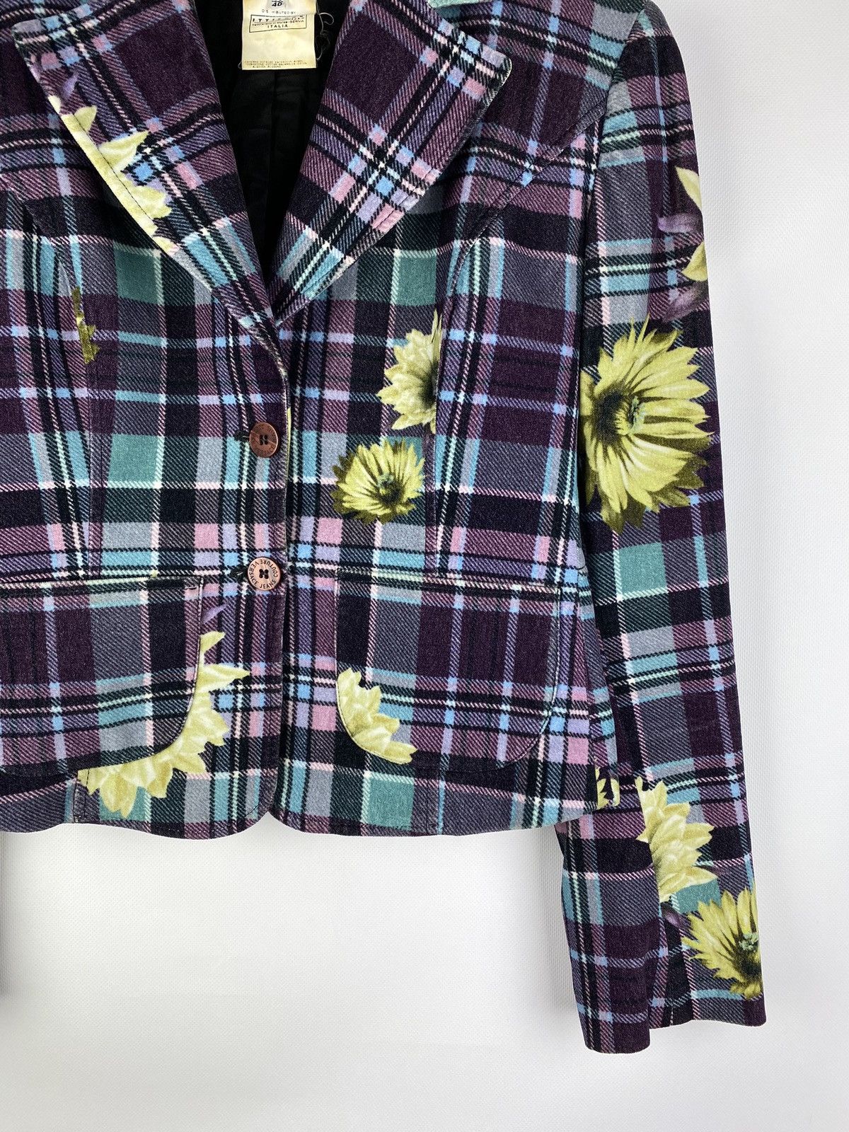 Versace Jeans Couture × Vintage Versace Jeans Couture floral pattern checked blazer jacket Size S / US 4 / IT 40 - 7 Thumbnail