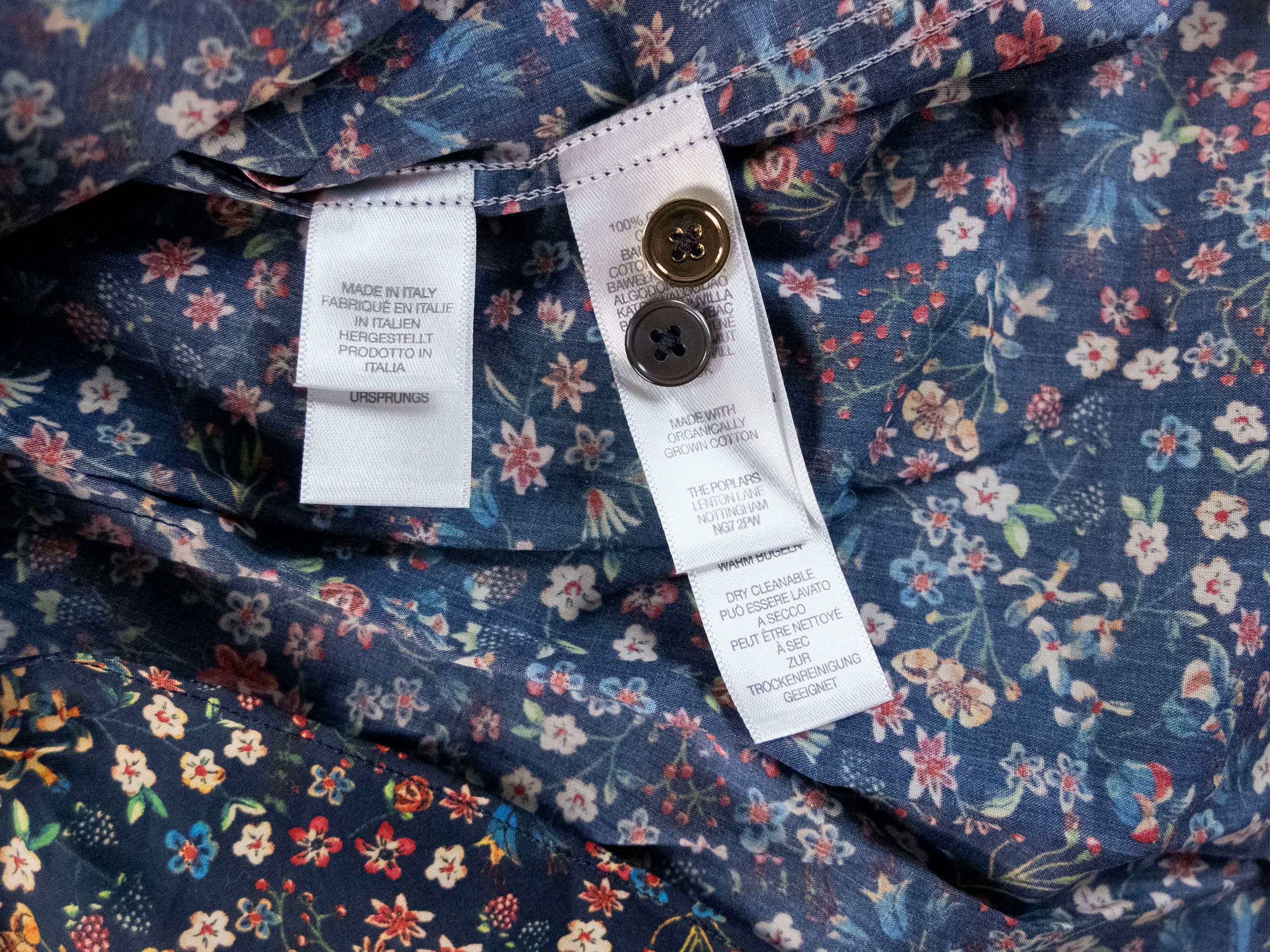 Paul Smith PAUL SMITH mainline navy blue tailored fit floral shirt Size US M / EU 48-50 / 2 - 8 Thumbnail