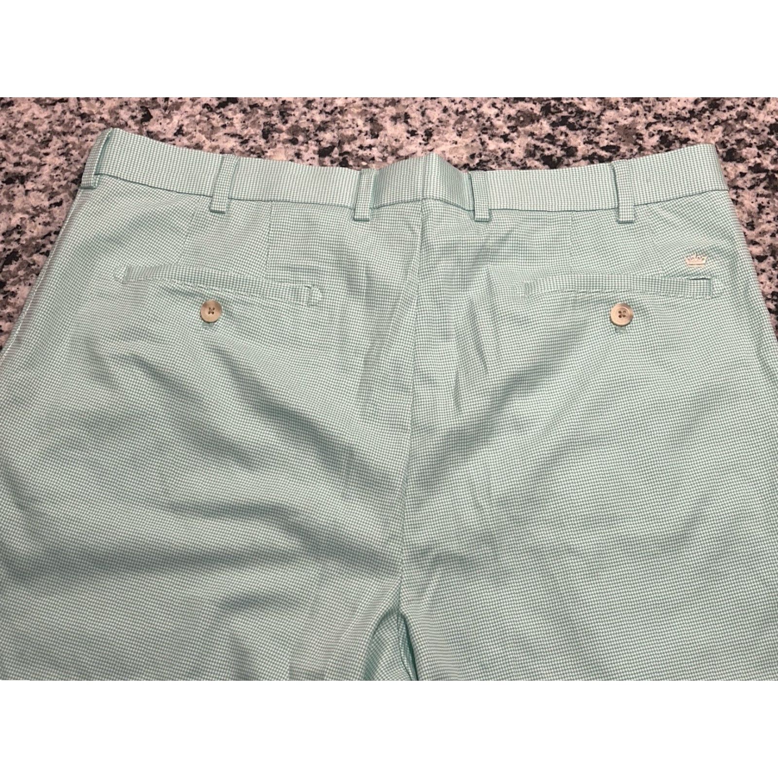 Peter Millar Peter Millar Shorts Mens 36 Blue Flat Front Golf Houndstooth Wicking Chino Lightweight Pockets Zip Size US 36 / EU 52 - 5 Thumbnail