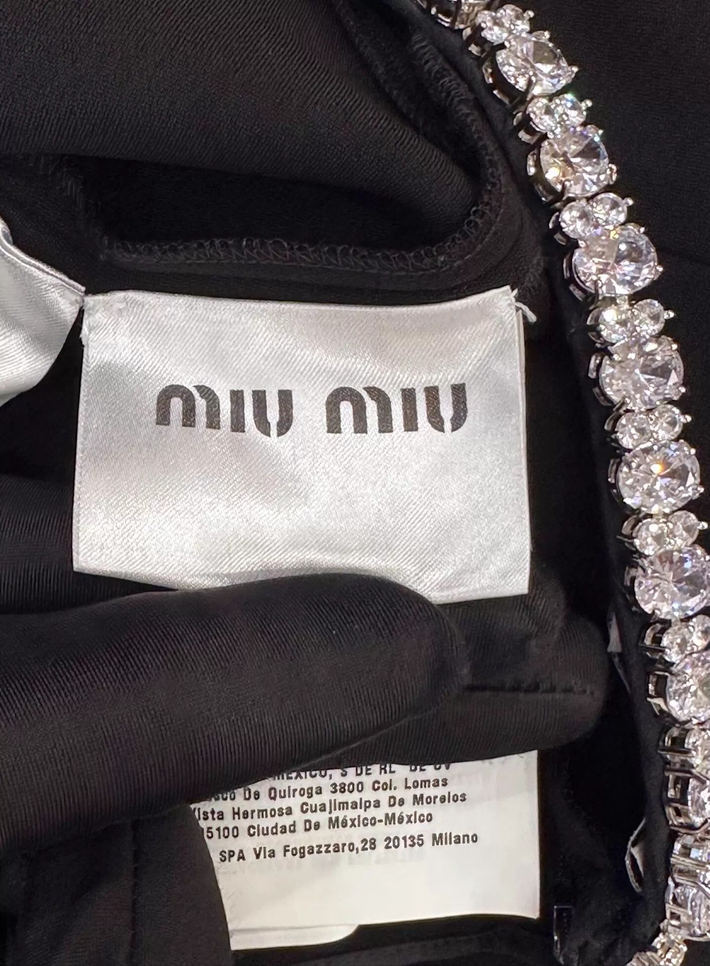 Miu Miu MIU MIU Gatsby Back Cross Crystal Black Dress 40 New Size S / US 4 / IT 40 - 6 Thumbnail