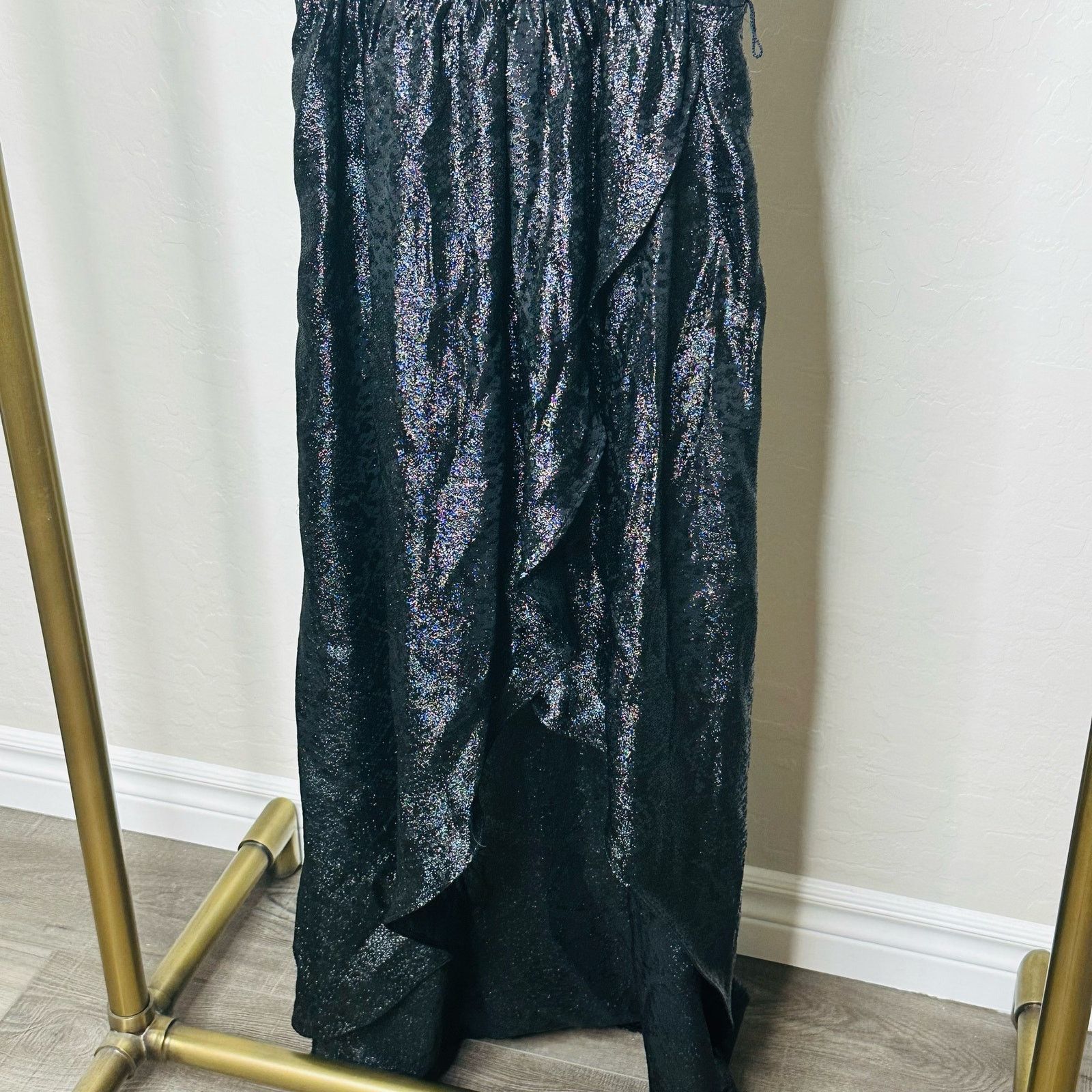 Express Express Black High Low Shimmer Dress Size XS / US 0-2 / IT 36-38 - 7 Thumbnail