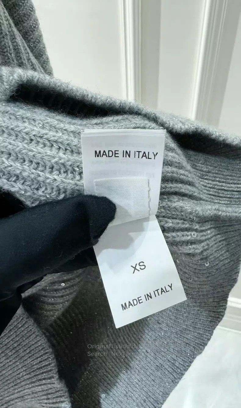 Brunello Cucinelli Brunello Cucinelli Gray Sequin Knit Cashmere Sweater Size XS / US 0-2 / IT 36-38 - 8 Thumbnail