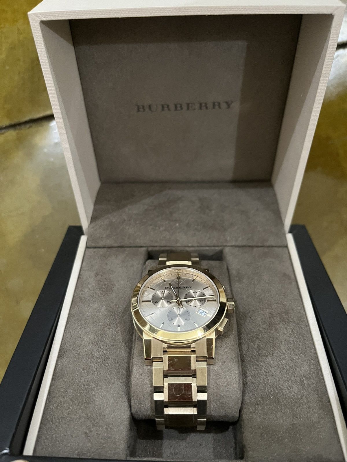 Burberry Burberry Gold Toned Chronograph Dial Unisex Watch 38mm Size ONE SIZE - 2 Thumbnail