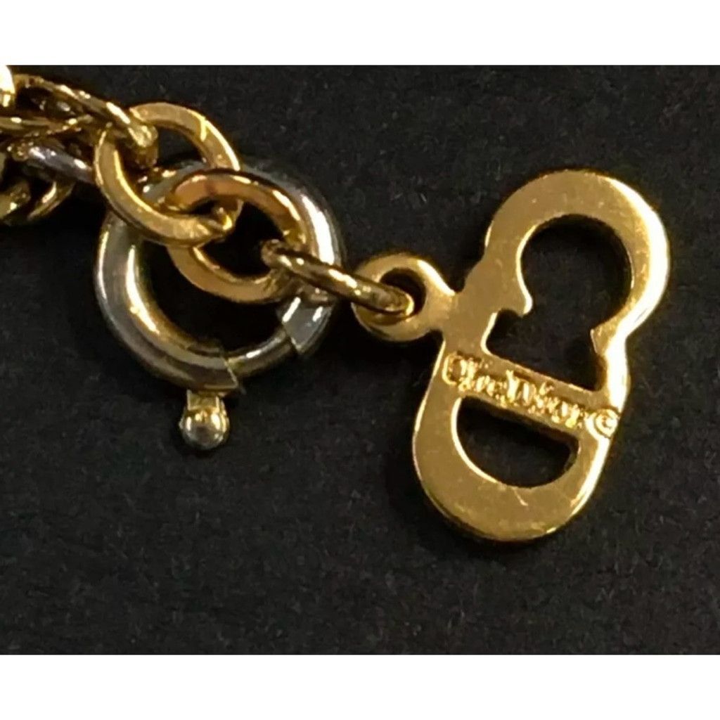 Dior Christian Dior CD logo gold and crystal necklace Size ONE SIZE - 3 Thumbnail