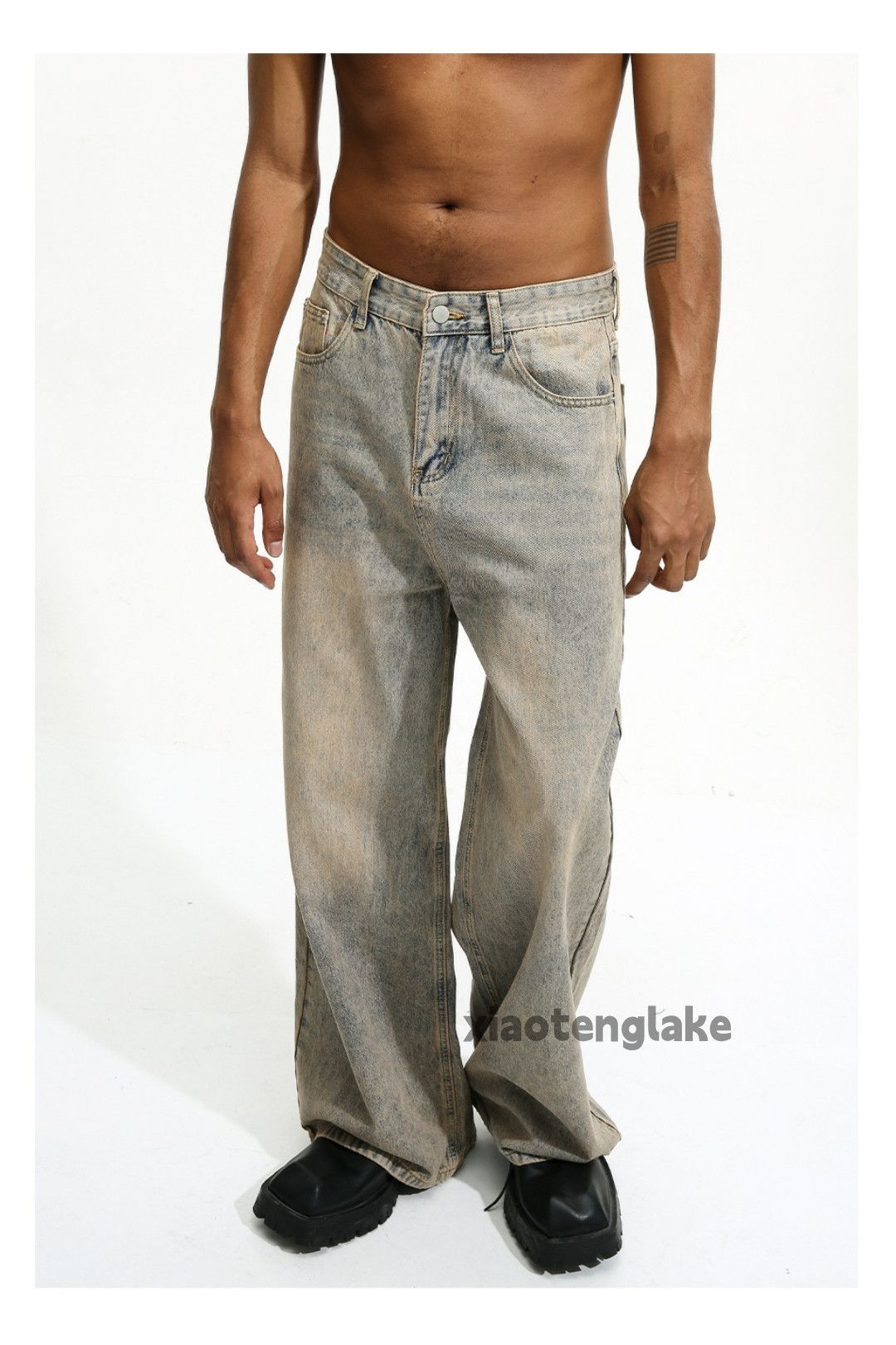 Jean × Vintage washed faded cleanfit yuppie rusty grunge flared jeans Size US 32 / EU 48 - 1 Thumbnail