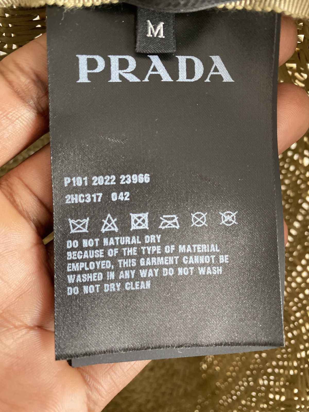 Prada Prada Triangle Logo Straw Woven Hat Size ONE SIZE - 4 Thumbnail